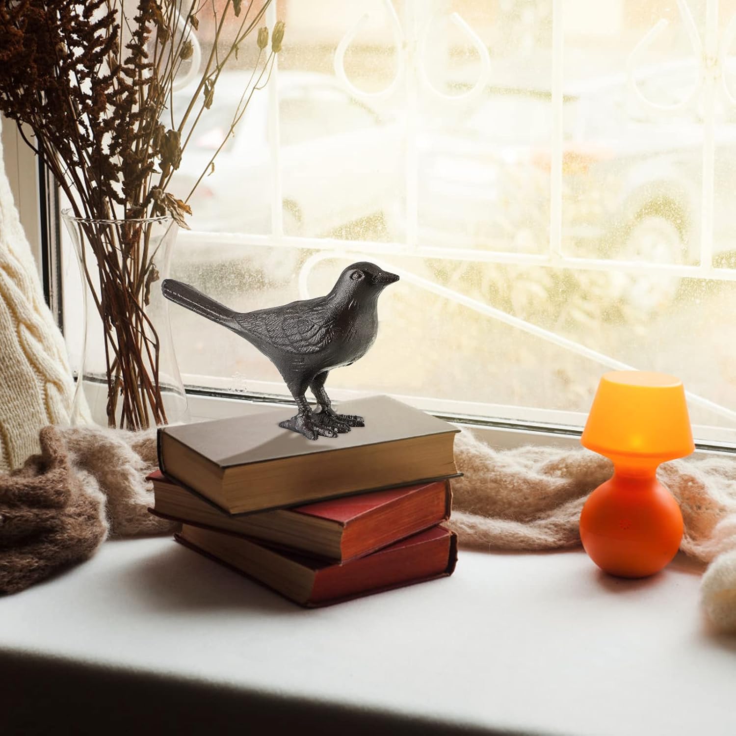 MOLIGOU Cast Iron Bird Figurine, Bird Statues Home Decor, Decorative D