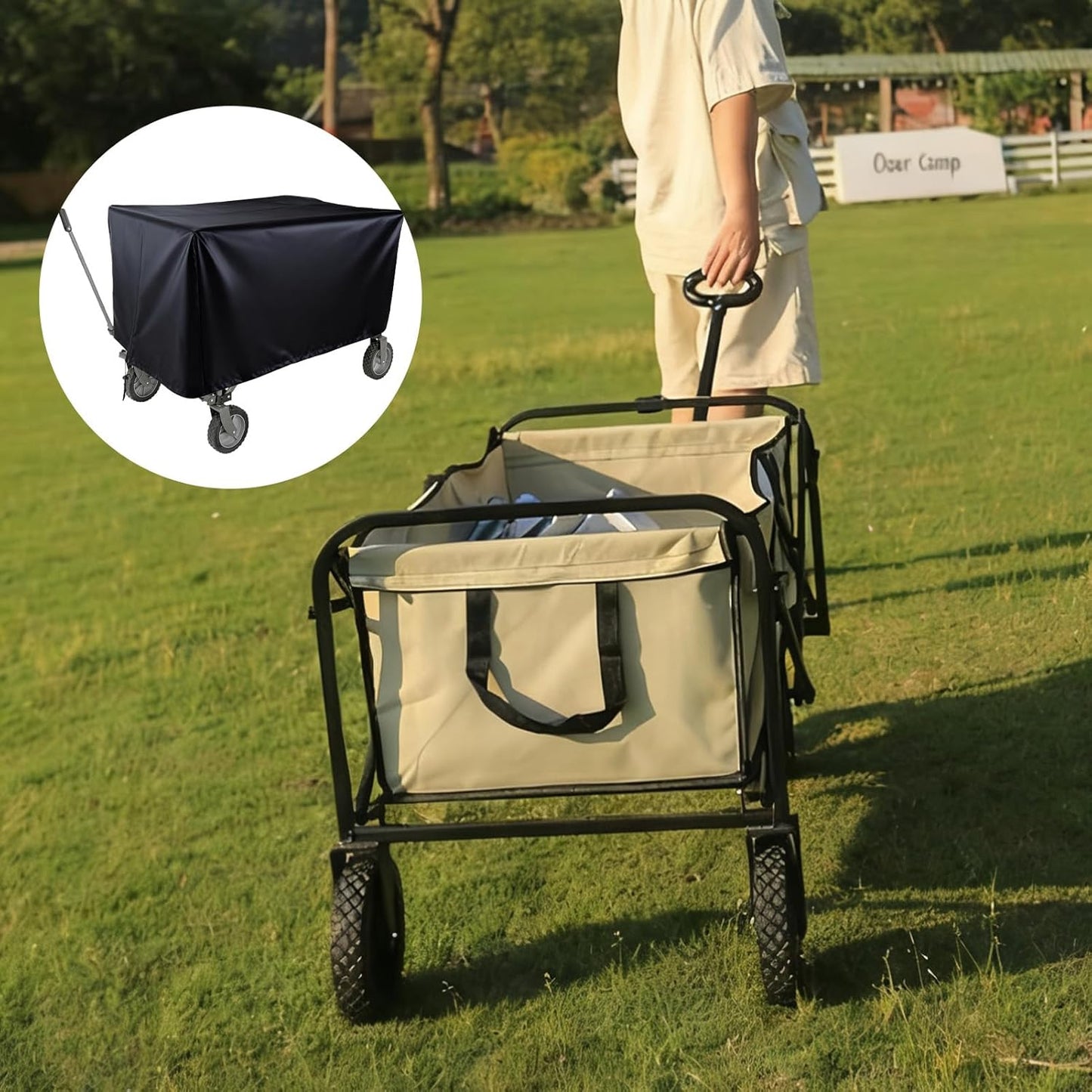 NICENEEDED Waterproof Folding Wagon Protective Cover, 38.19 x 22.05 x 