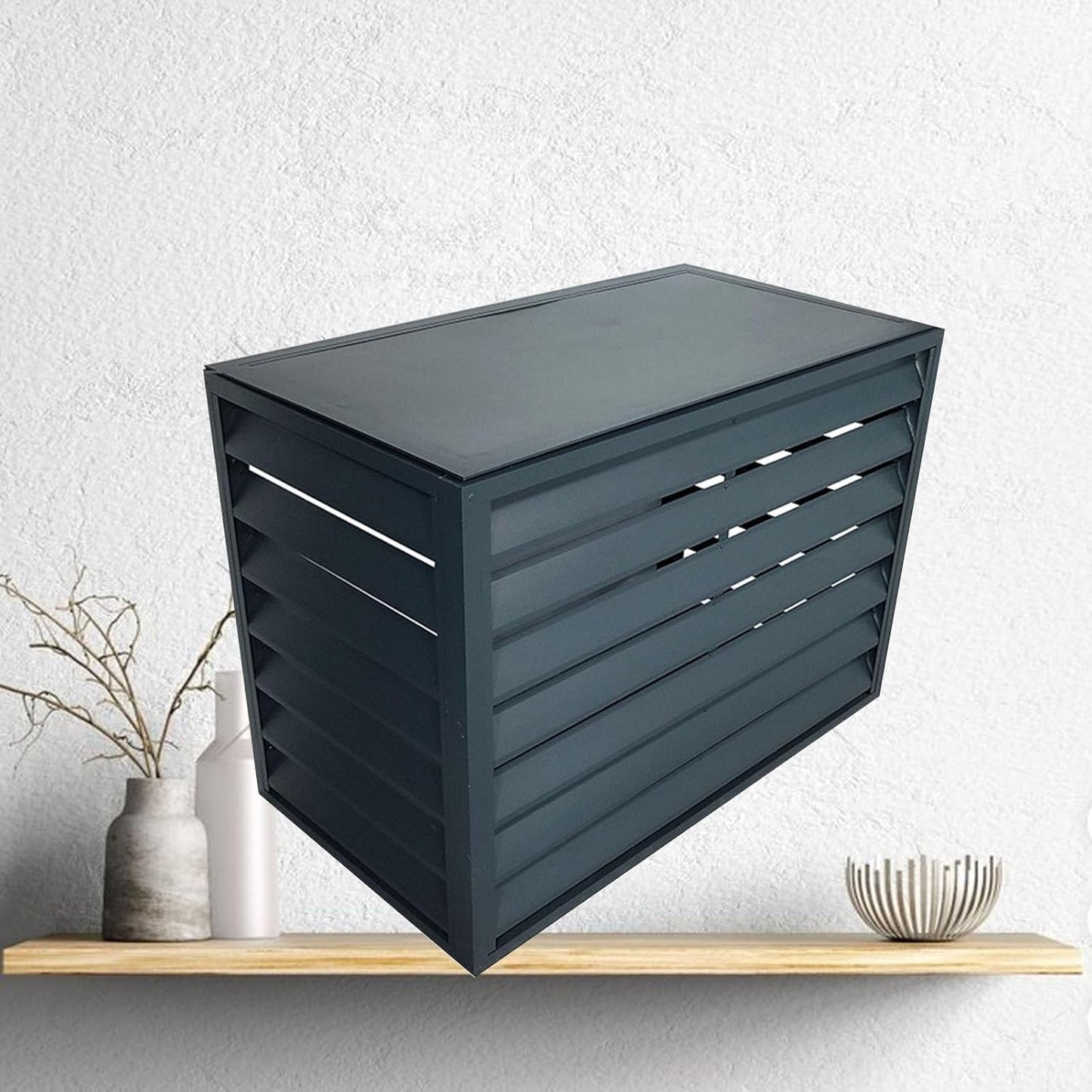 Covered air conditioner outdoor unit,Mini Split Air Conditioner Cover for Outside Units,Shelf Plant Stand,Outdoor AC Unit Cover,Noise Reduction,suitable for outdoor(Color:Gray flat roof,Size:100*50*70