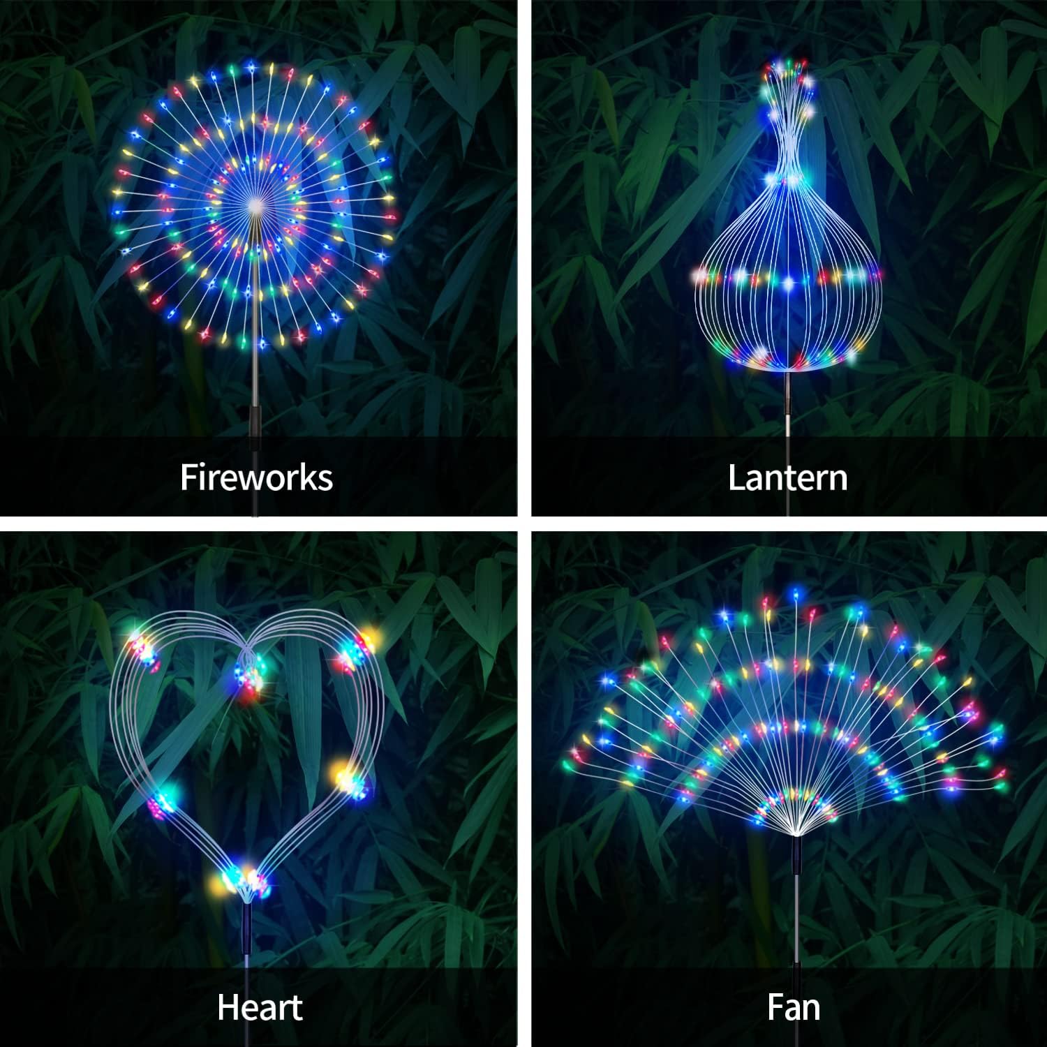 Outdoor Solar Garden Lights, 4 Pack 120 LED Copper Wire Waterproof Gar