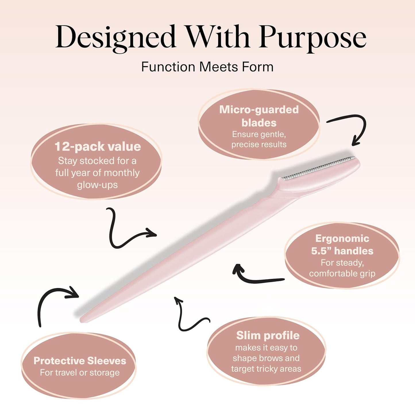Kitsch Dermaplane Razor for Women Face – Face Razors for Women & Men, 