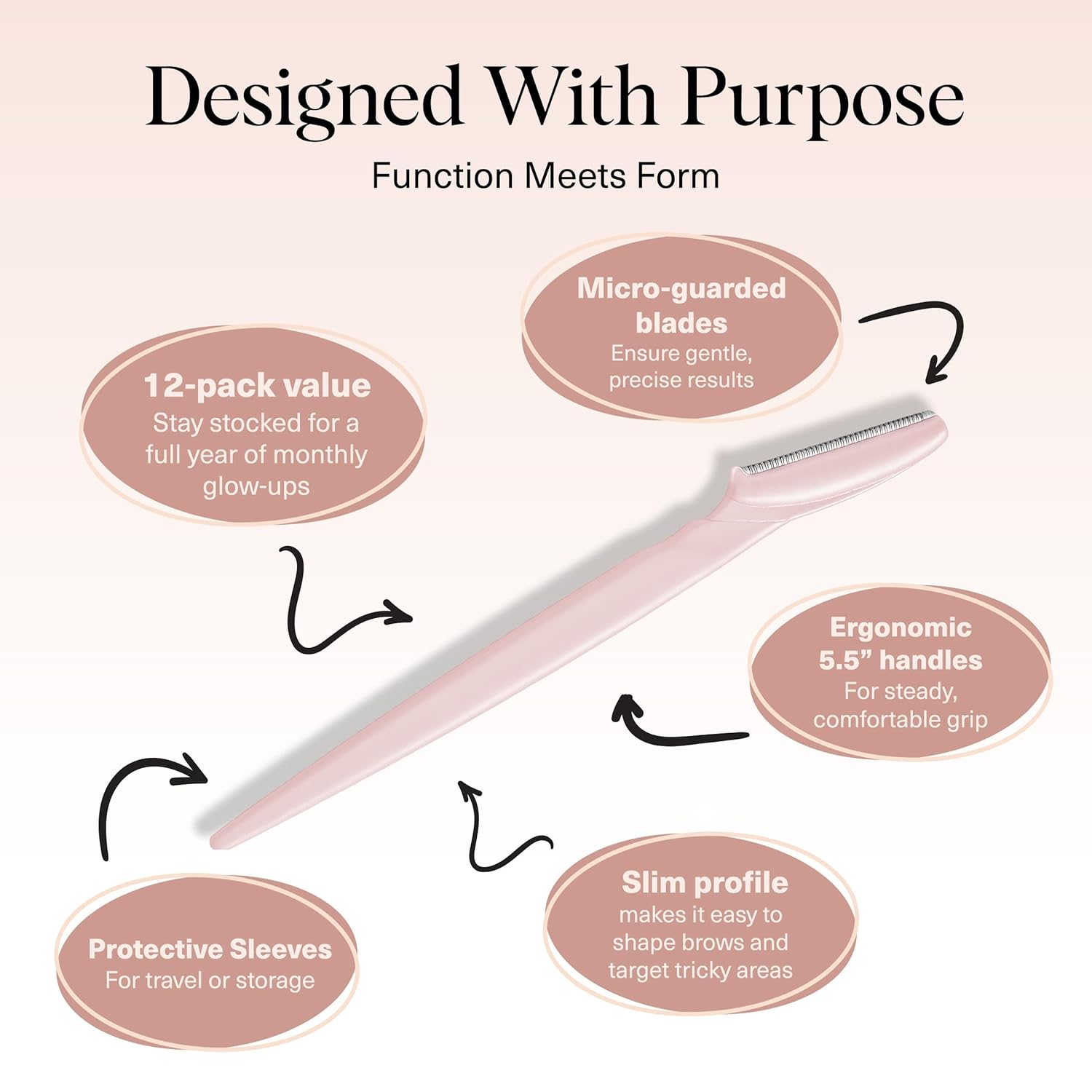 Kitsch Dermaplane Razor for Women Face – Face Razors for Women & Men, 