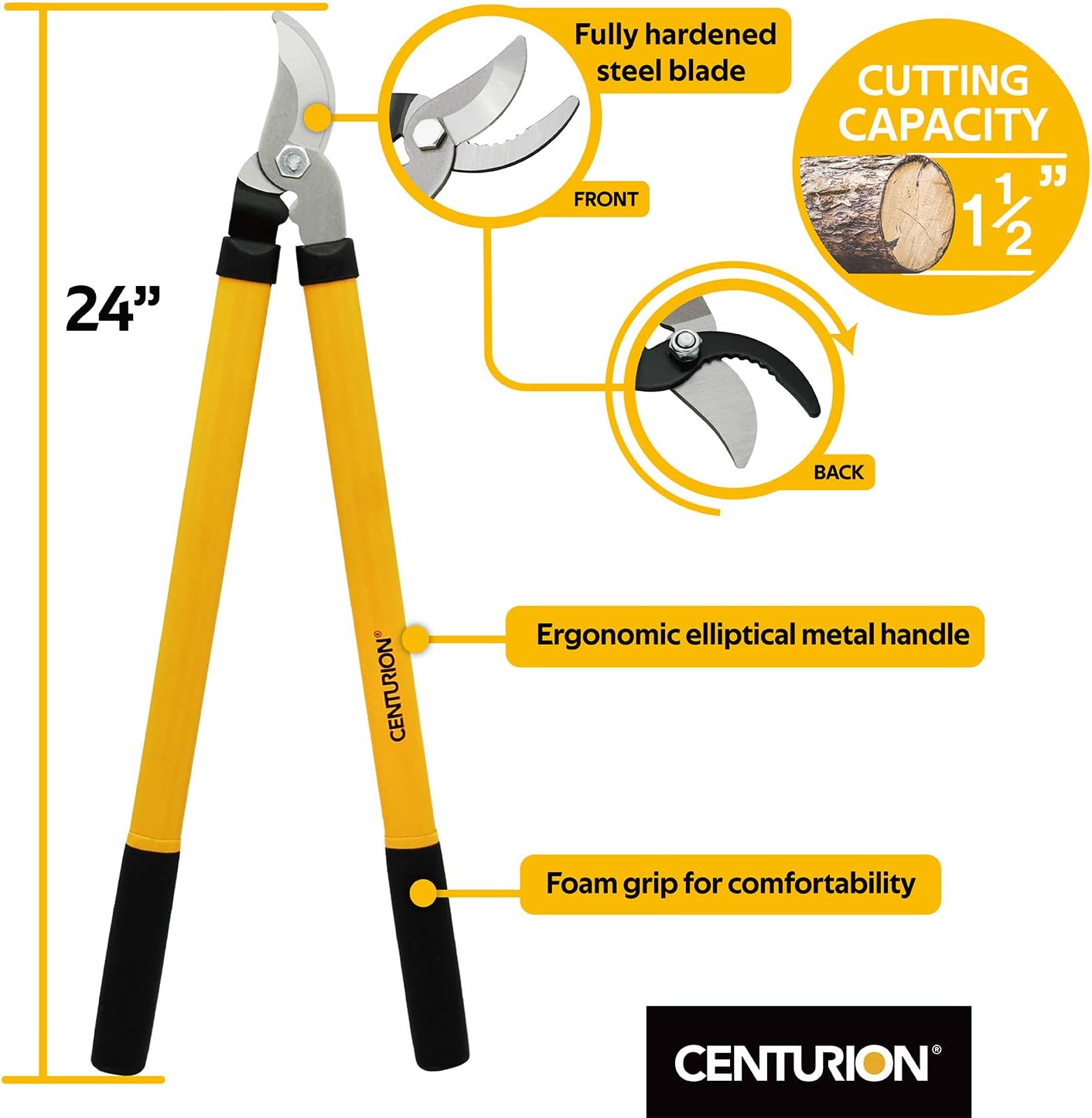 Centurion 1222 3-Piece Lopper, Hedge Shear & Pruner Combo Set, Heavy D