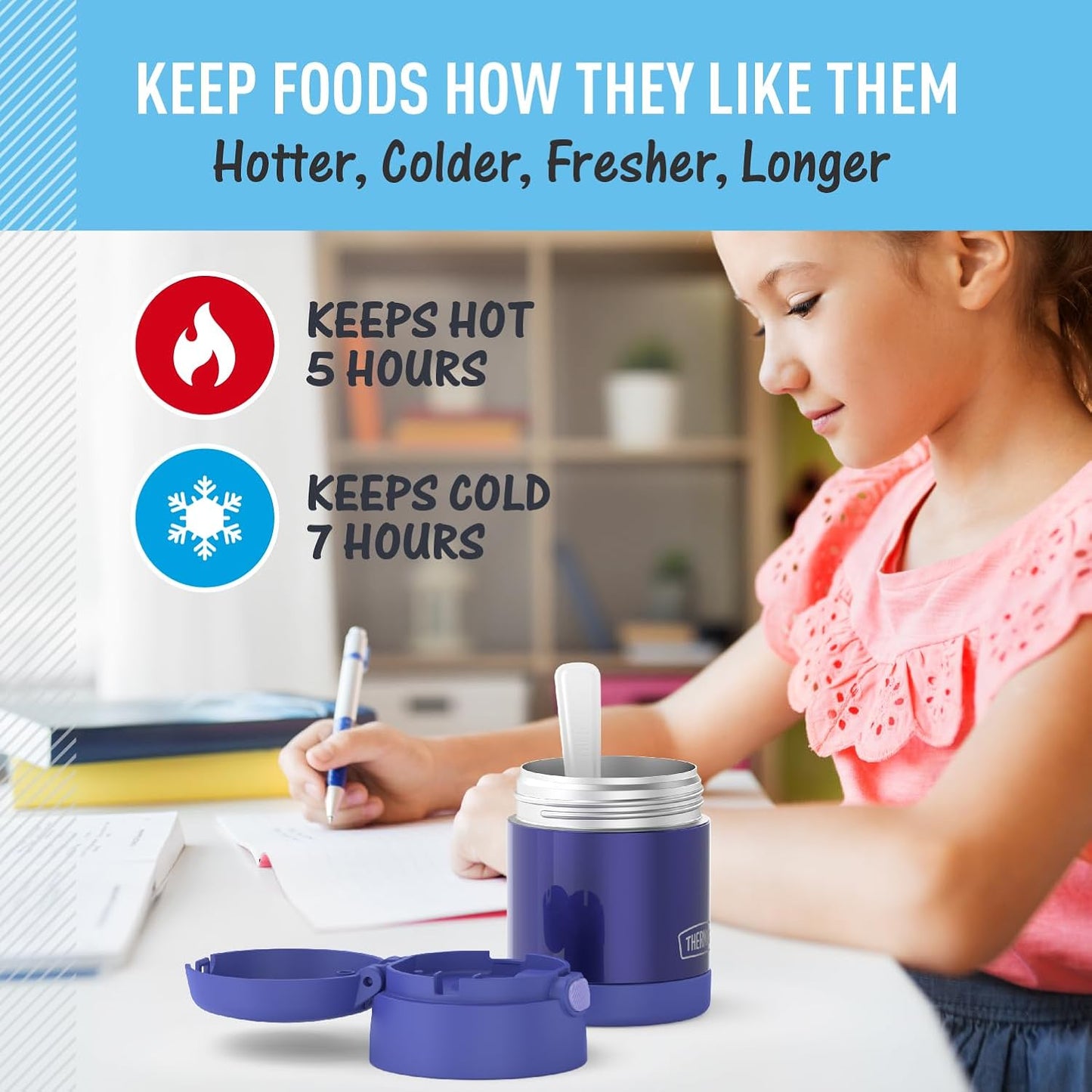 THERMOS FUNTAINER Insulated Food Jar, 10 Ounce, Kid Friendly Food Jar 