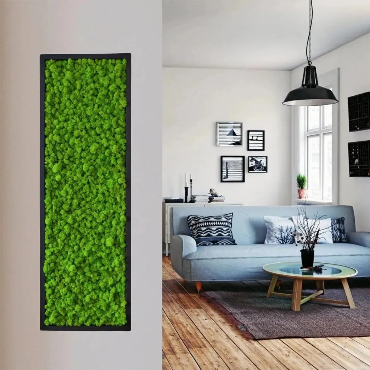 Queenbox 3.5oz Faux Moss, Solid Artificial Decorative Plants for Flowerbed Art Landscape Home Office Garden Terrarium, 2