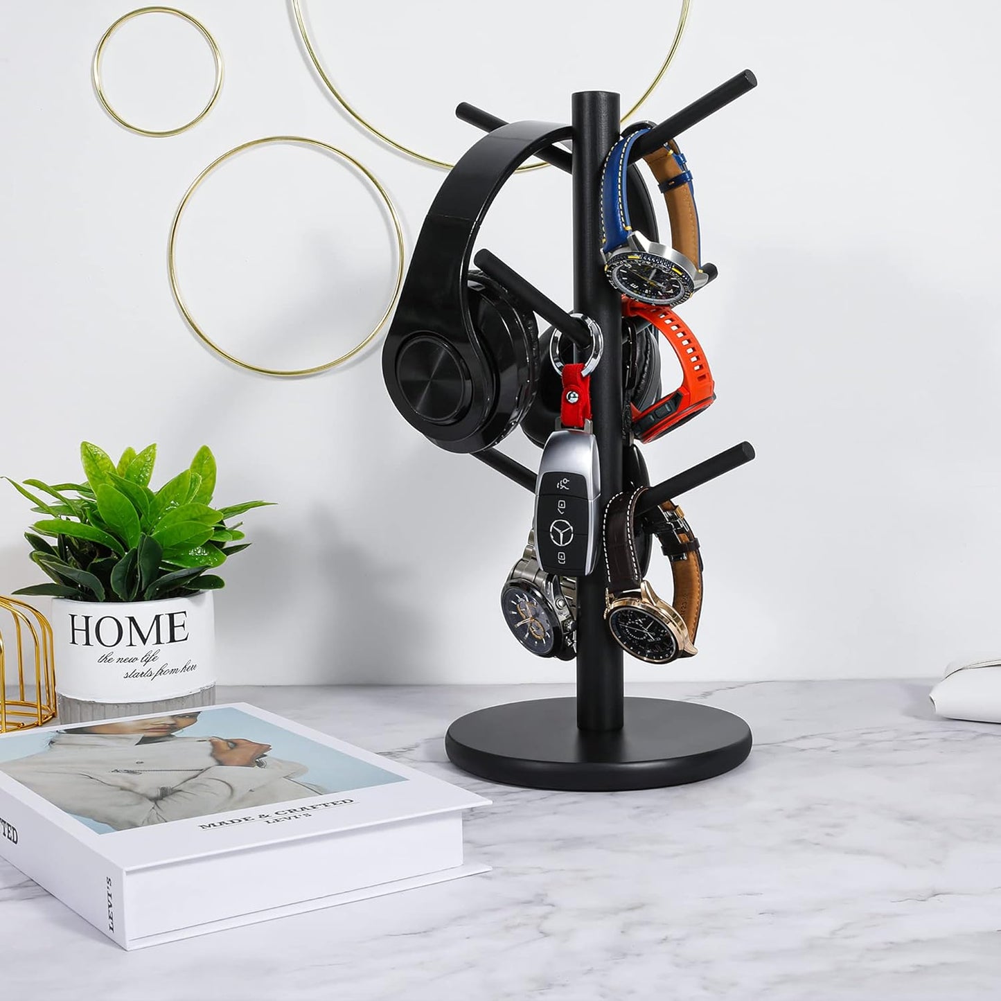 MyLifeUNIT Mug Holder Tree, Coffee Cup Holder with 6 Hooks (Black) | M