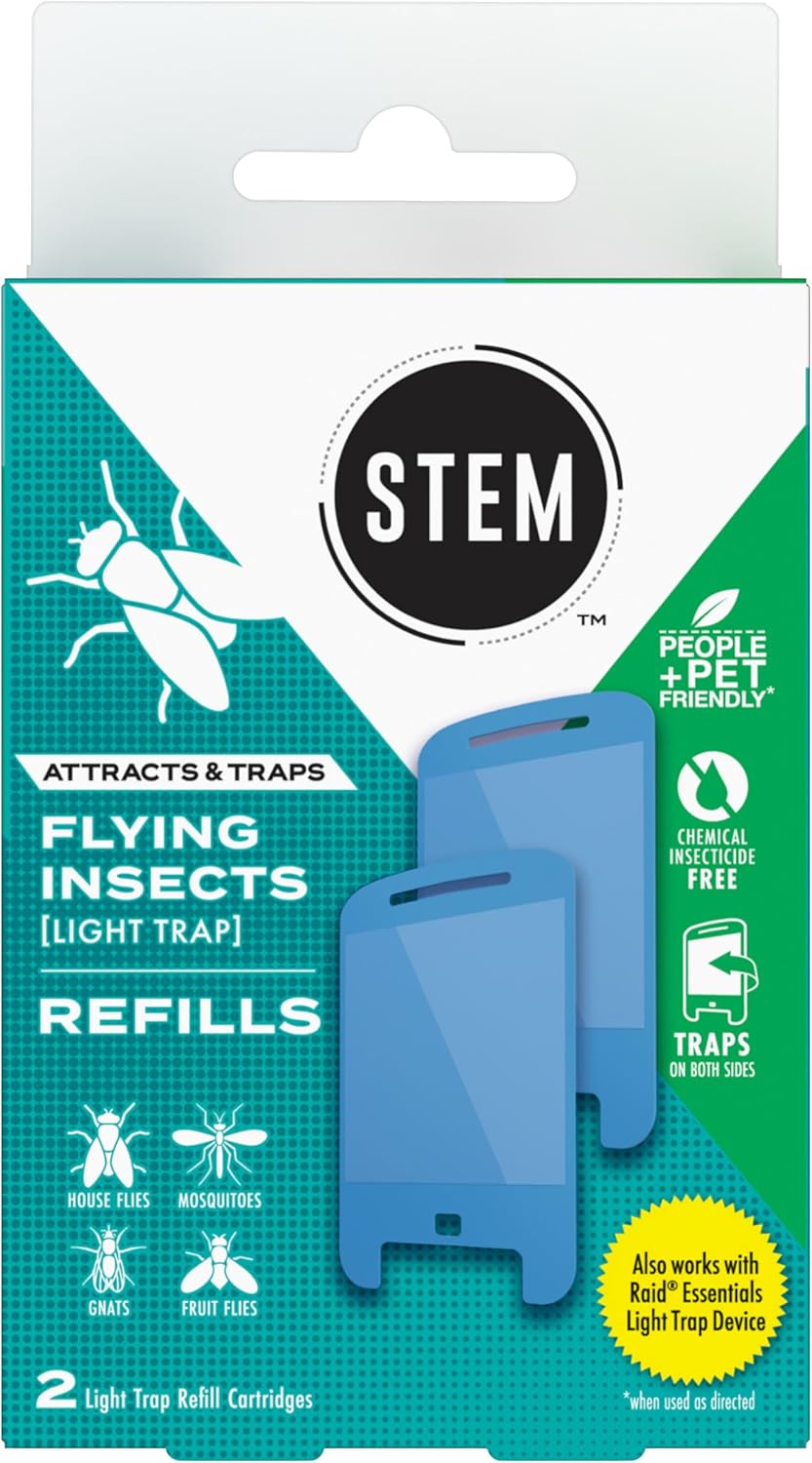 STEM Flying Insect Light Trap Refill Cartridges, Indoor Fruit Fly Trap