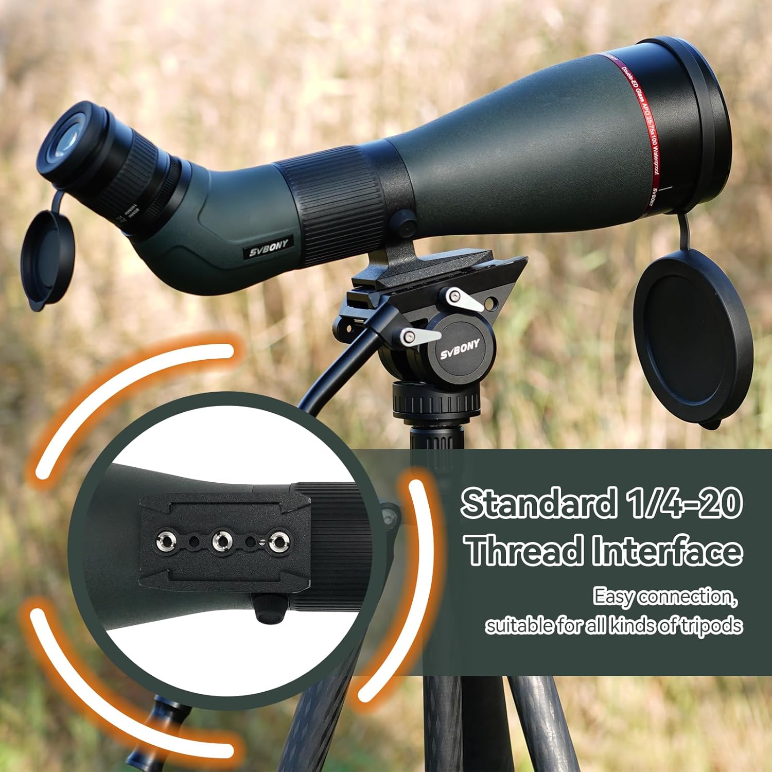 SVBONY SA401 25-75x100 APO Spotting Scopes, Apochromatic Dual ED Spott