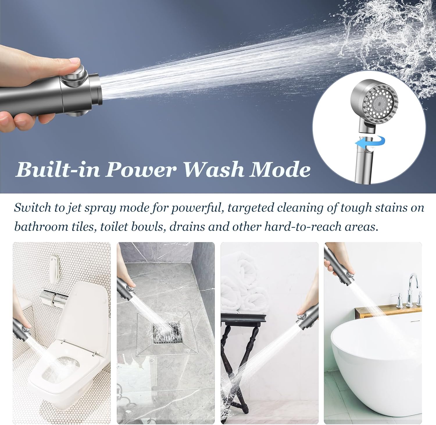 FEELSO Filtered Shower Head with Handheld, High Pressure 4 Spray Showe