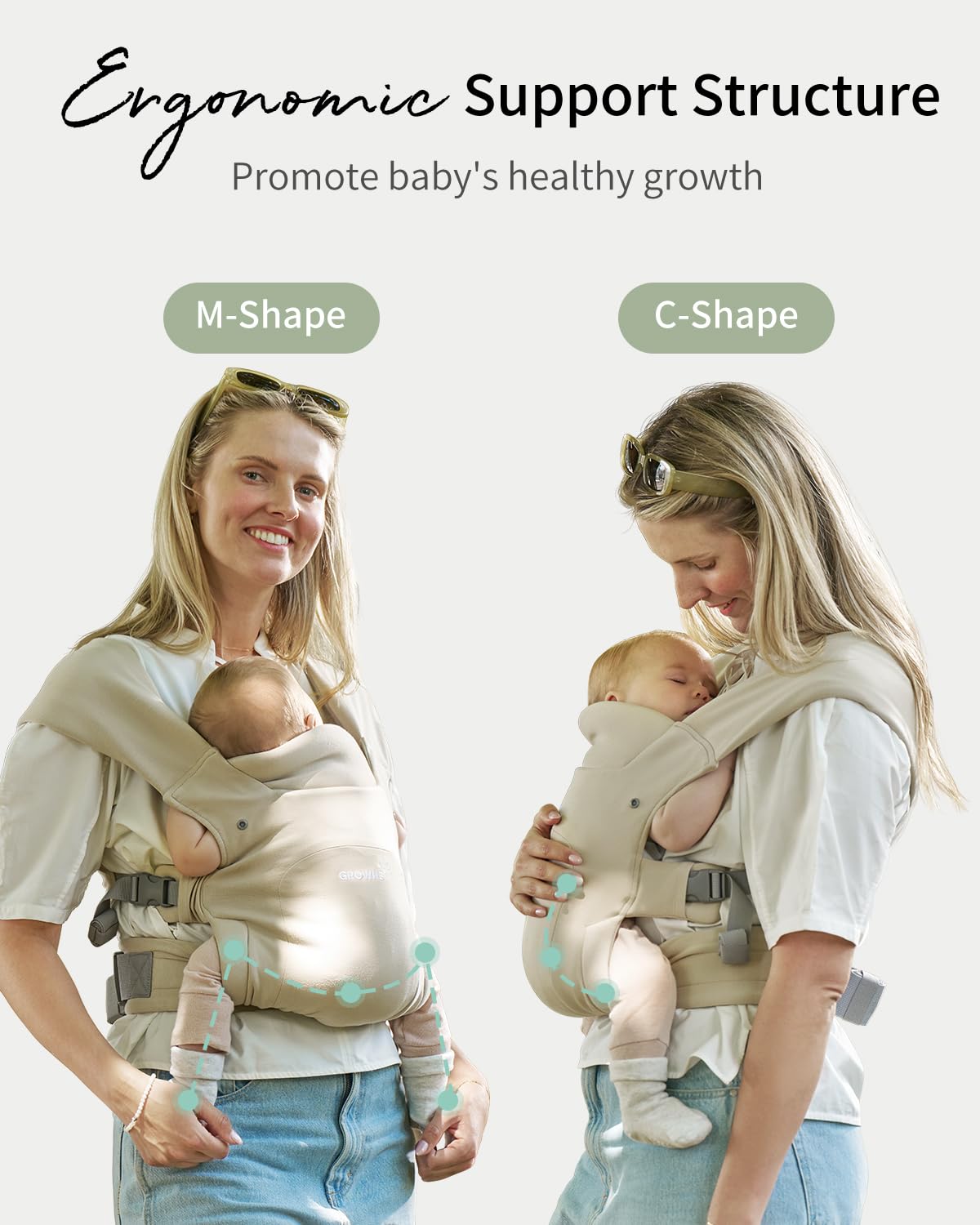 GROWNSY Baby Carrier, Cozy Newborn Carrier, Ergonomic Baby Wraps Carri