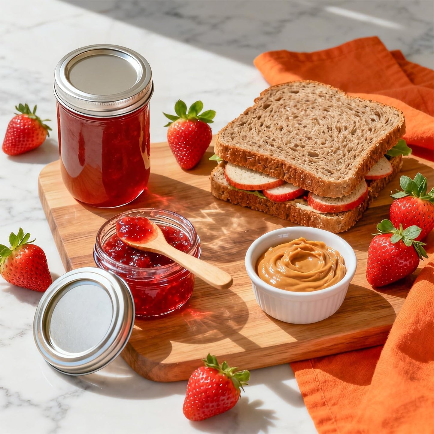 ComSaf Mini Mason Jars 4oz - 8 Pack, Regular Mouth Mason Jar with Lids
