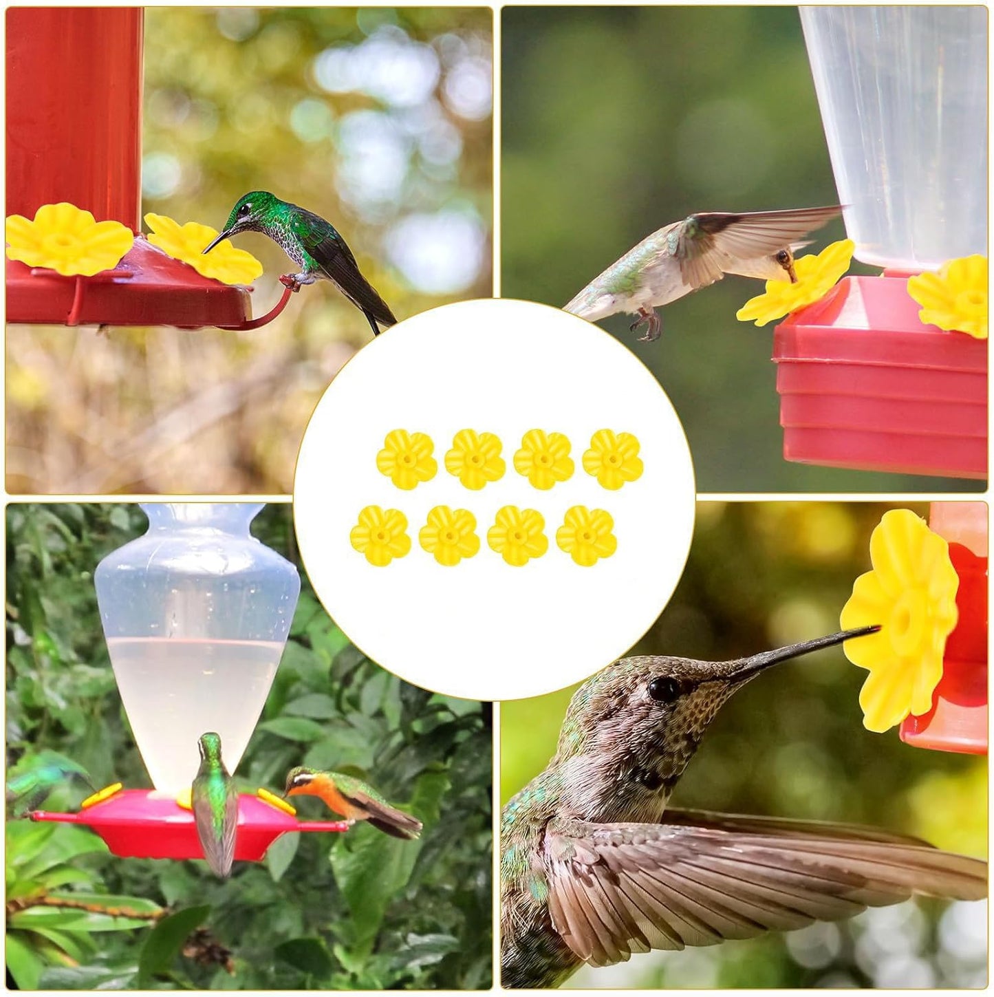 10PCS Hummingbird Feeders Replacement Flowers, Flowers Bird Feeder Rep