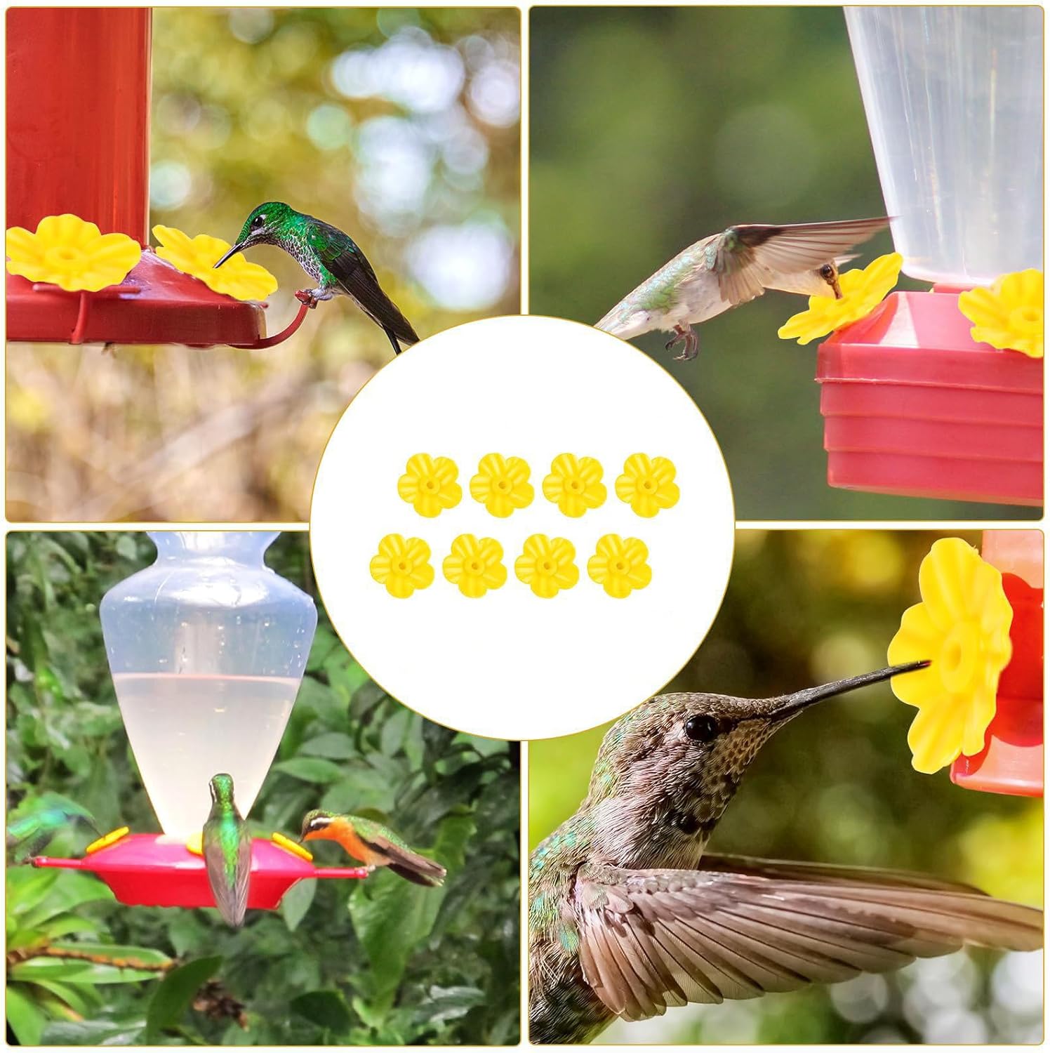 10PCS Hummingbird Feeders Replacement Flowers, Flowers Bird Feeder Rep