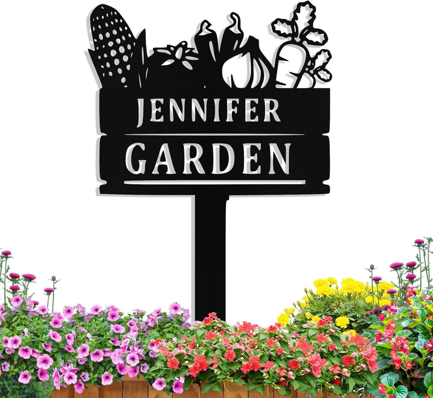 Custom Metal Vegetable Garden Signs with Stake, Personalized Garden Signs for Outside, Customized Name Sign Outoor Yard Lawn Gardening Gifts for Grandmas Moms Gardeners