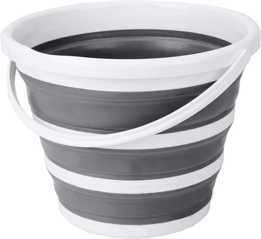 Eurow Indoor and Outdoor Collapsible Bucket with Handle, 10 Liters, 2.