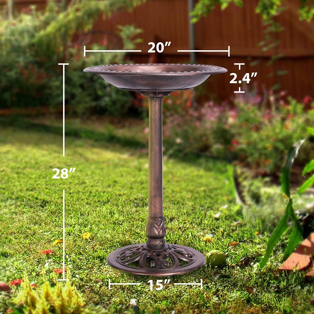 VIVOHOME 28 Inch Height Polyresin Lightweight Antique Outdoor Garden B