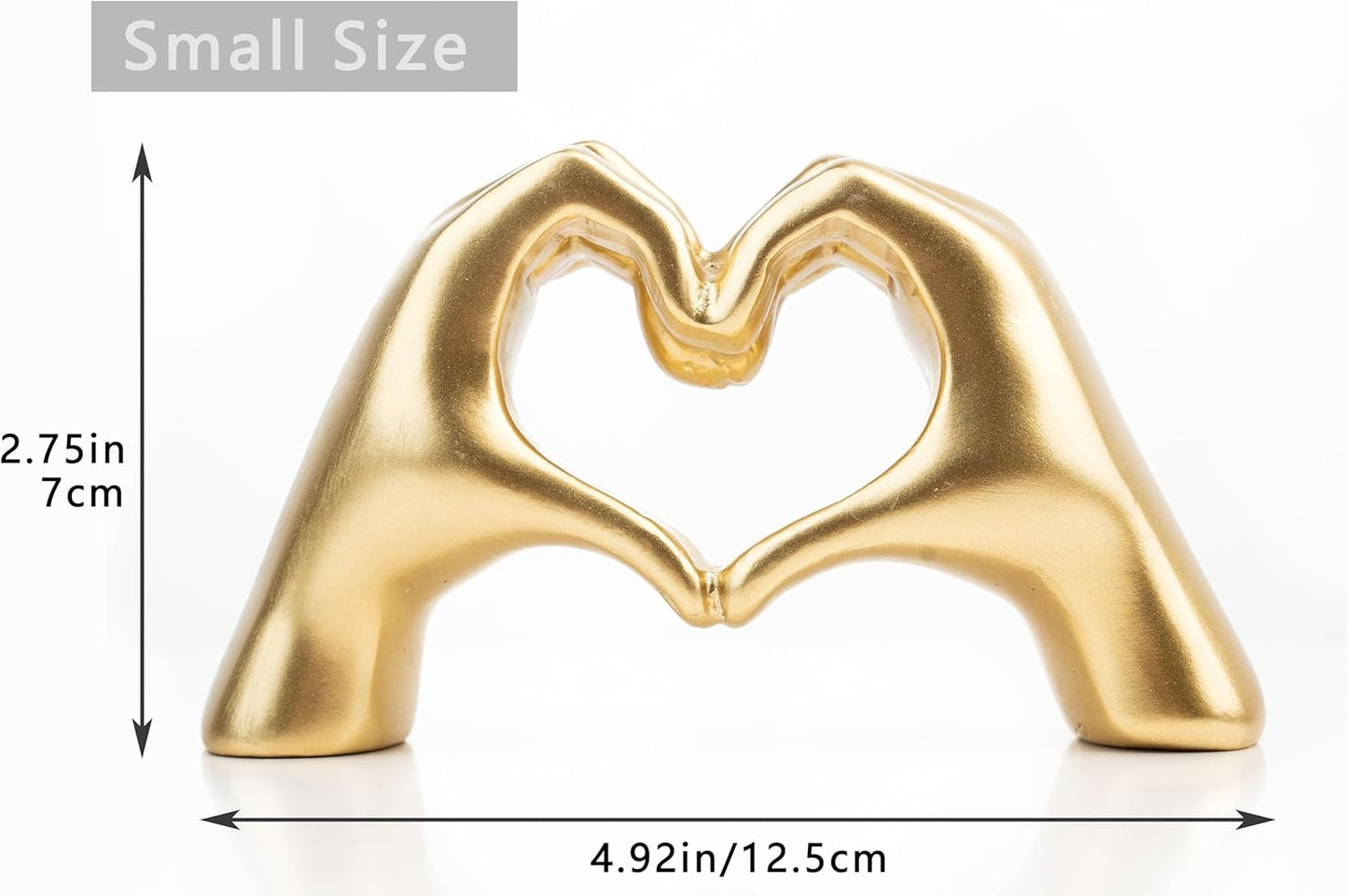 Small Heart Hands Sculpture Decor for Living Room Bedroom Bookshelf Co