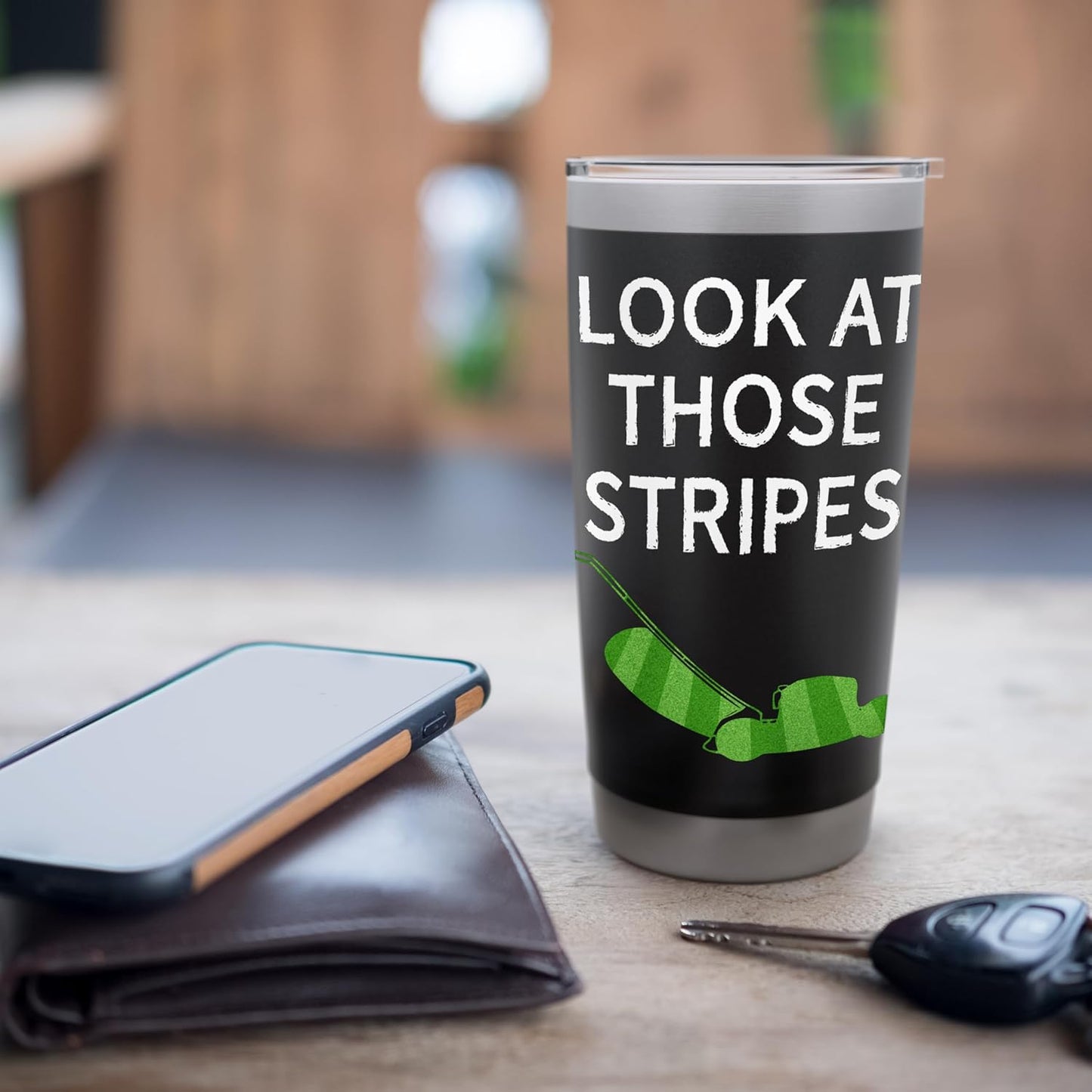 Look at Those Stripes Funny Lawn Mowing Grass Lawn Mower Dad Stainless Steel Insulated Tumbler