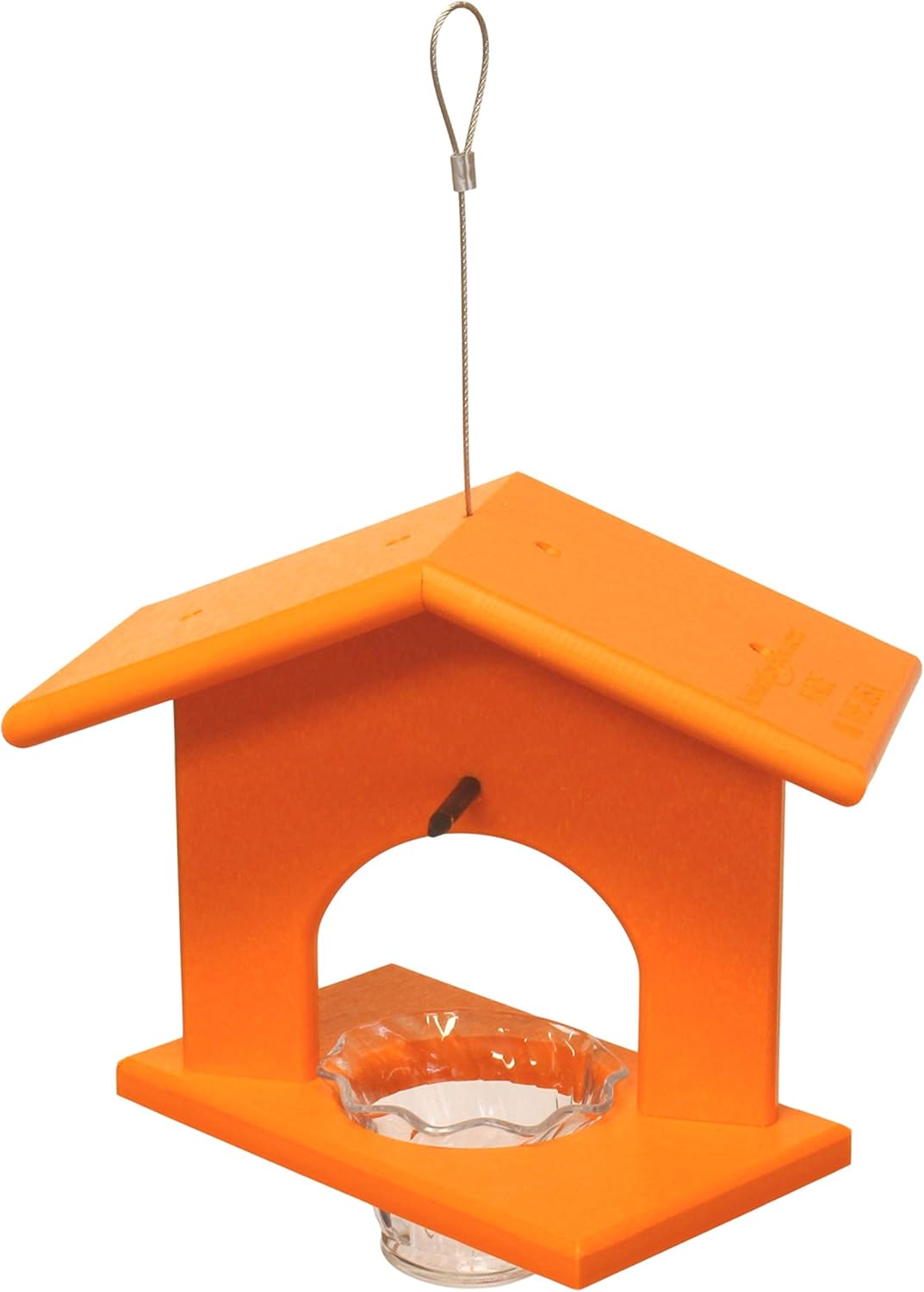 AmishToyBox.com Oriole Bird Feeder, Poly-Lumber Hanging Oriole Jelly Feeder (Orange)