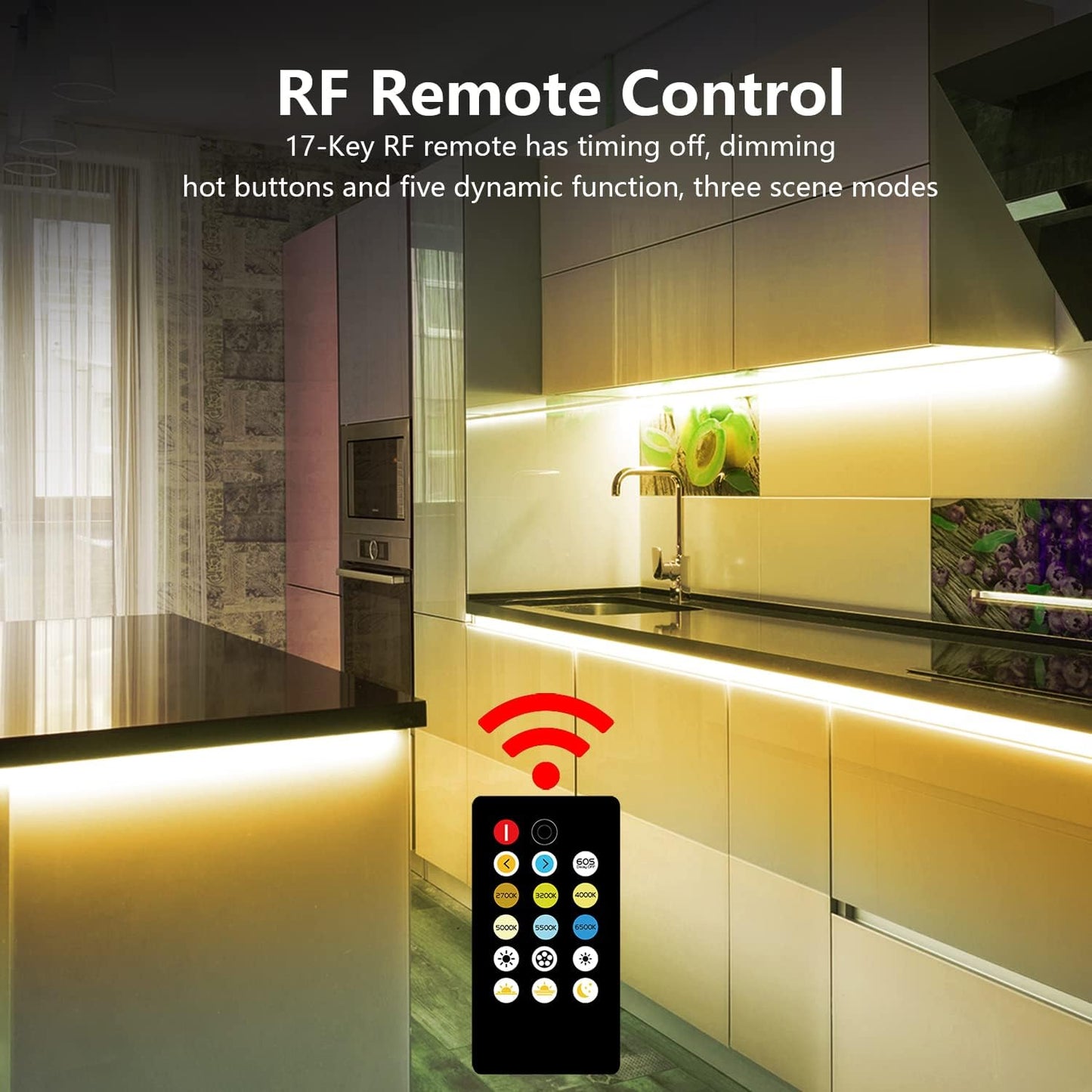 DAYBETTER Under Cabinet Lights, 6 PCS Under Cabinet Lighting with Remo
