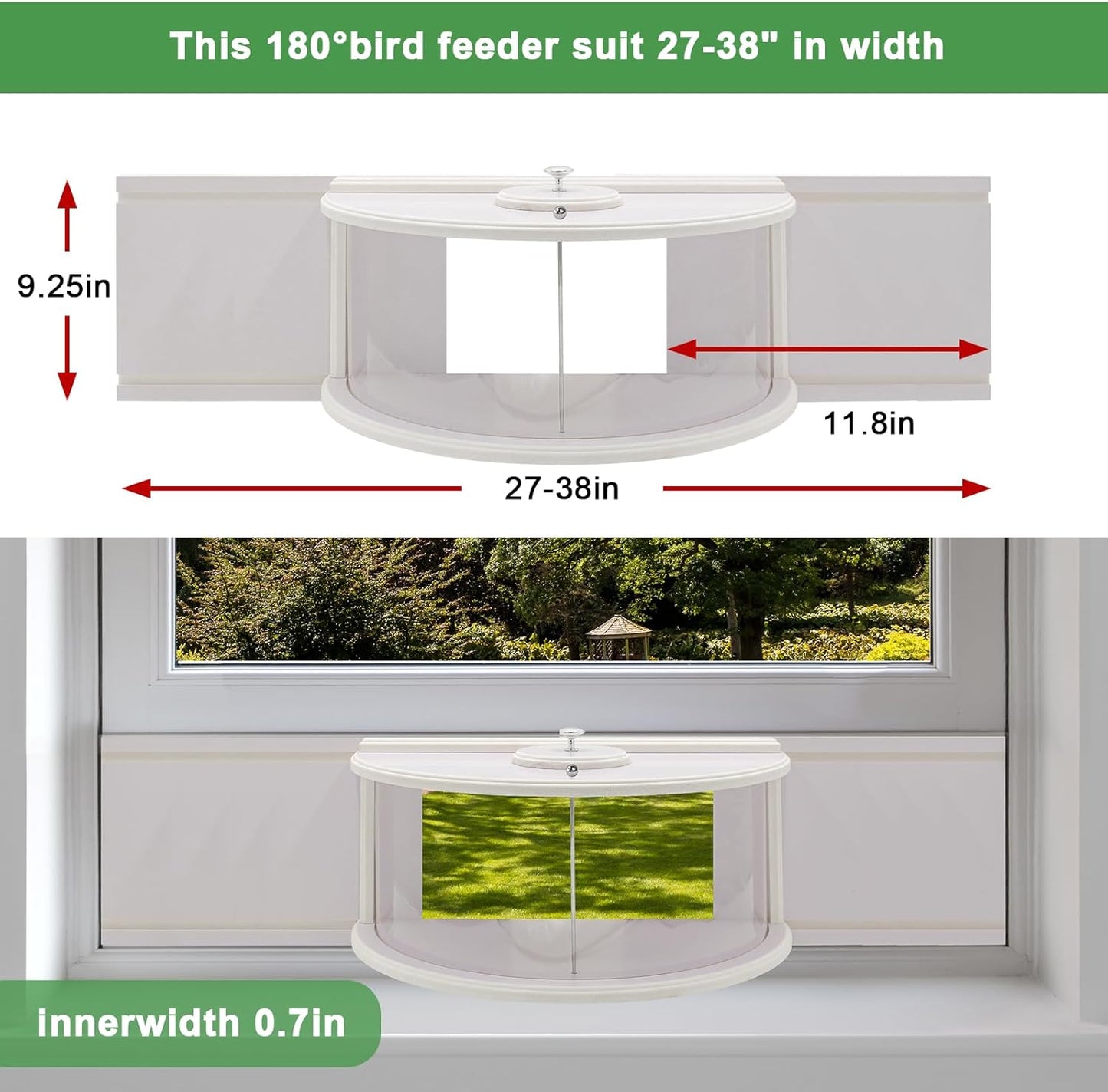 Window Bird Feeders for Viewing Durable in Window Bird Feeder in Window for Viewing with Clear Panel Large Wooden Bird Feeder for Inside House Attracting Wild Bird Feeder