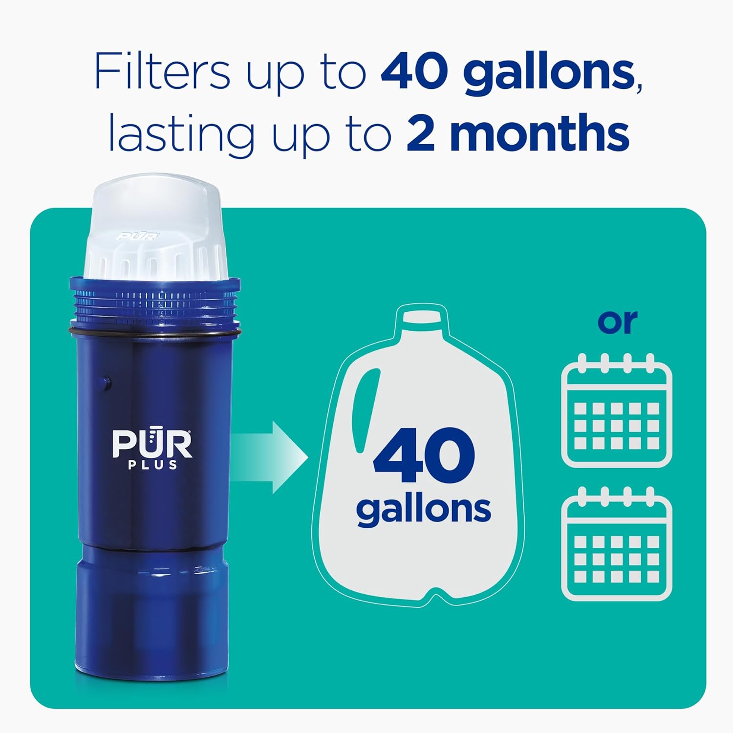 PUR Plus Lead Reducing Water Pitcher and Dispenser Replacement Filter,