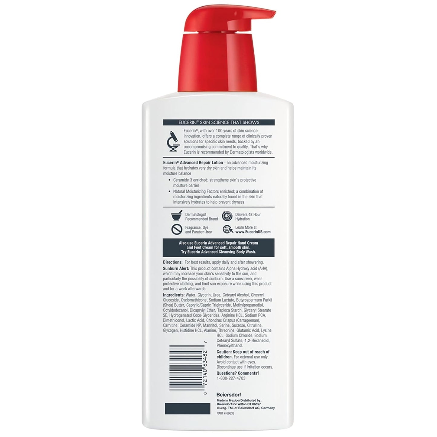 Eucerin Advanced Repair Body Lotion for Very Dry Skin, Unscented Lotio
