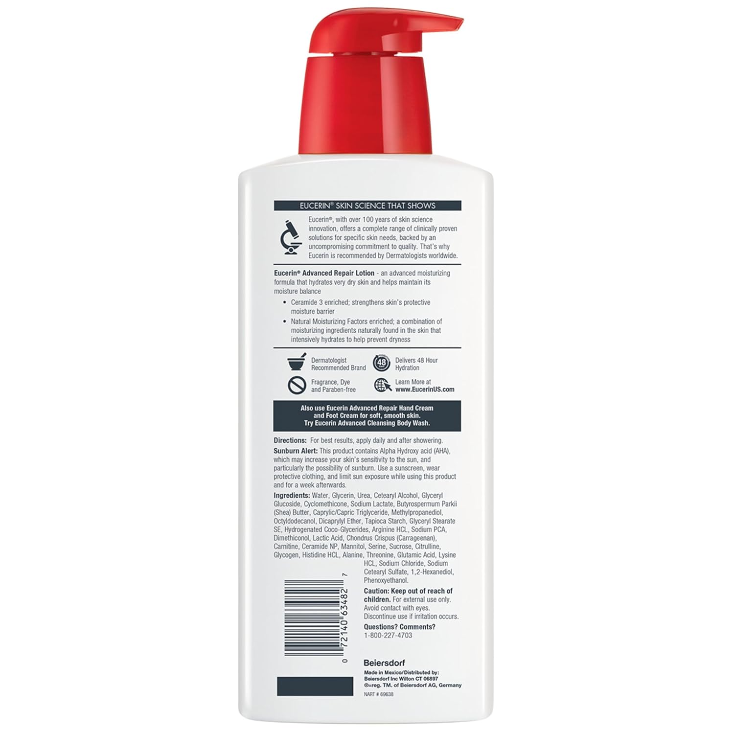 Eucerin Advanced Repair Body Lotion for Very Dry Skin, Unscented Lotio