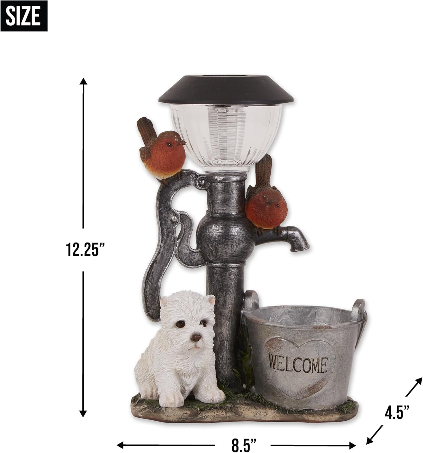 Zingz & Thingz Day & Night Garden Décor Solar Statue Figurine, 8.5x4.5
