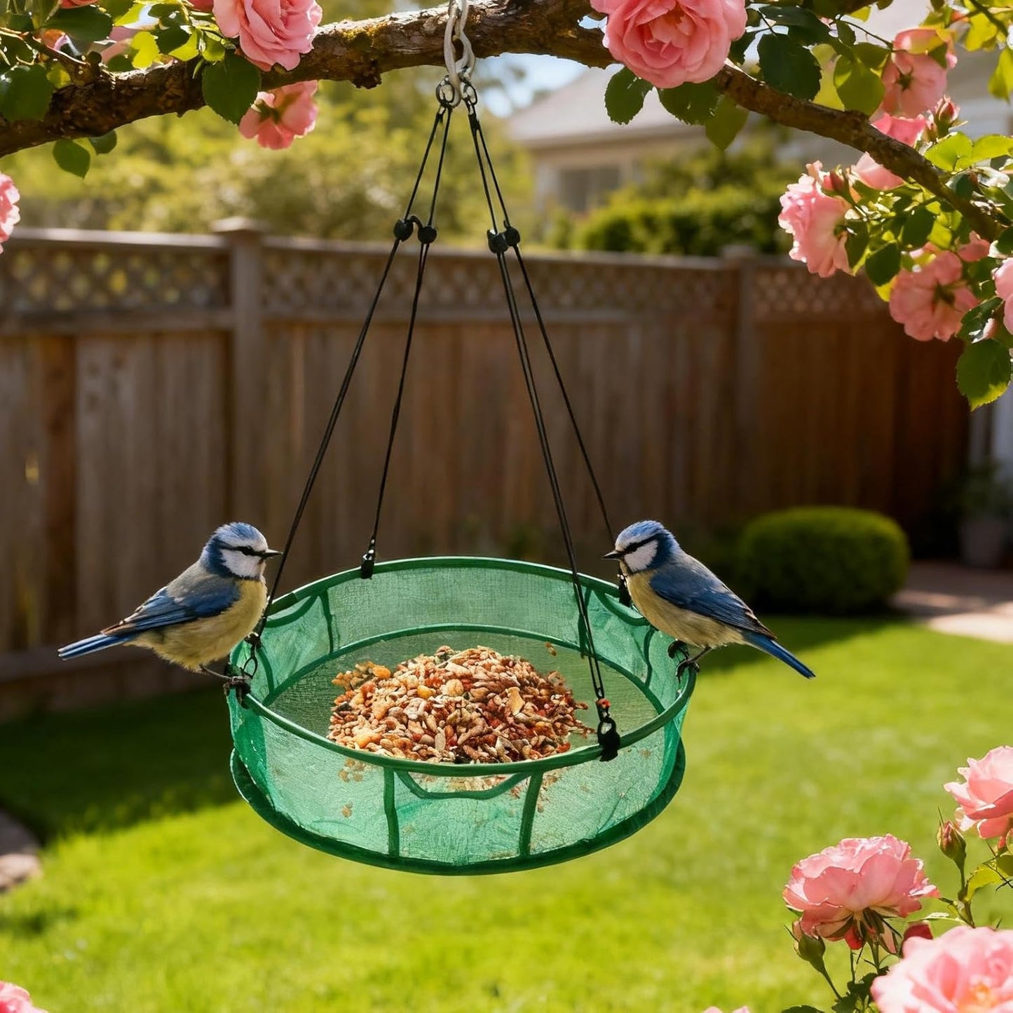 Bird Feeder | Large Capacity Feeding with 3 Pockets,Hangable Hummingbird Feeders for Outdoors - for Hummingbird Chickadee Finch Garden Yard Patio Porch Pathway Tree Balcony