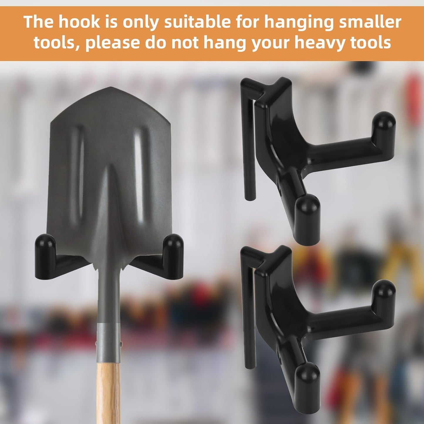 6pcs Shed Hooks for Rubbermaid Fasttrack, Plastic Multi Purpose Shed Organizer Accessories, Power Tool Hangers Holder Organization and Storage for Garage Hanging Shovel Rake Sports Equipment
