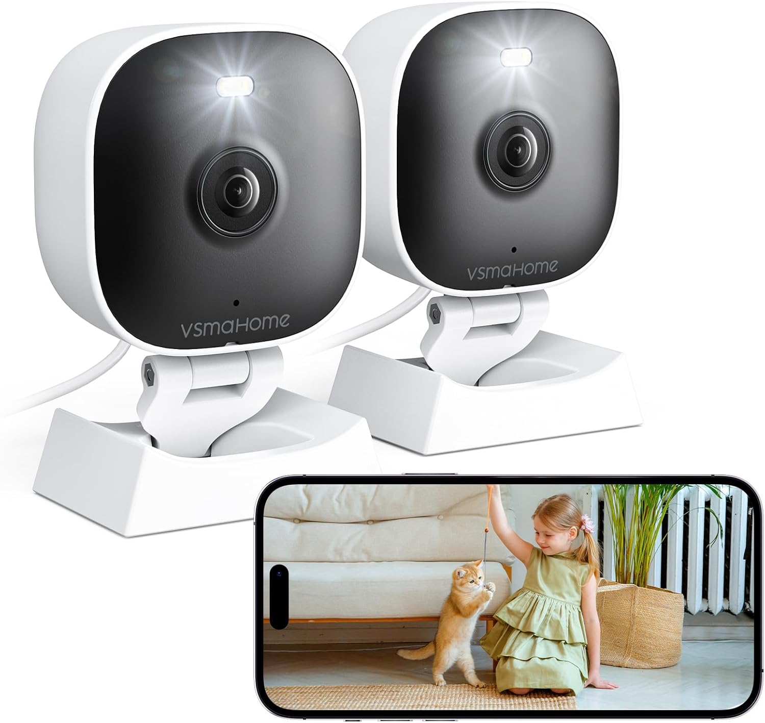 2K Cameras for Home Security,Indoor/Outdoor for Baby/Elder/Pet Monitor