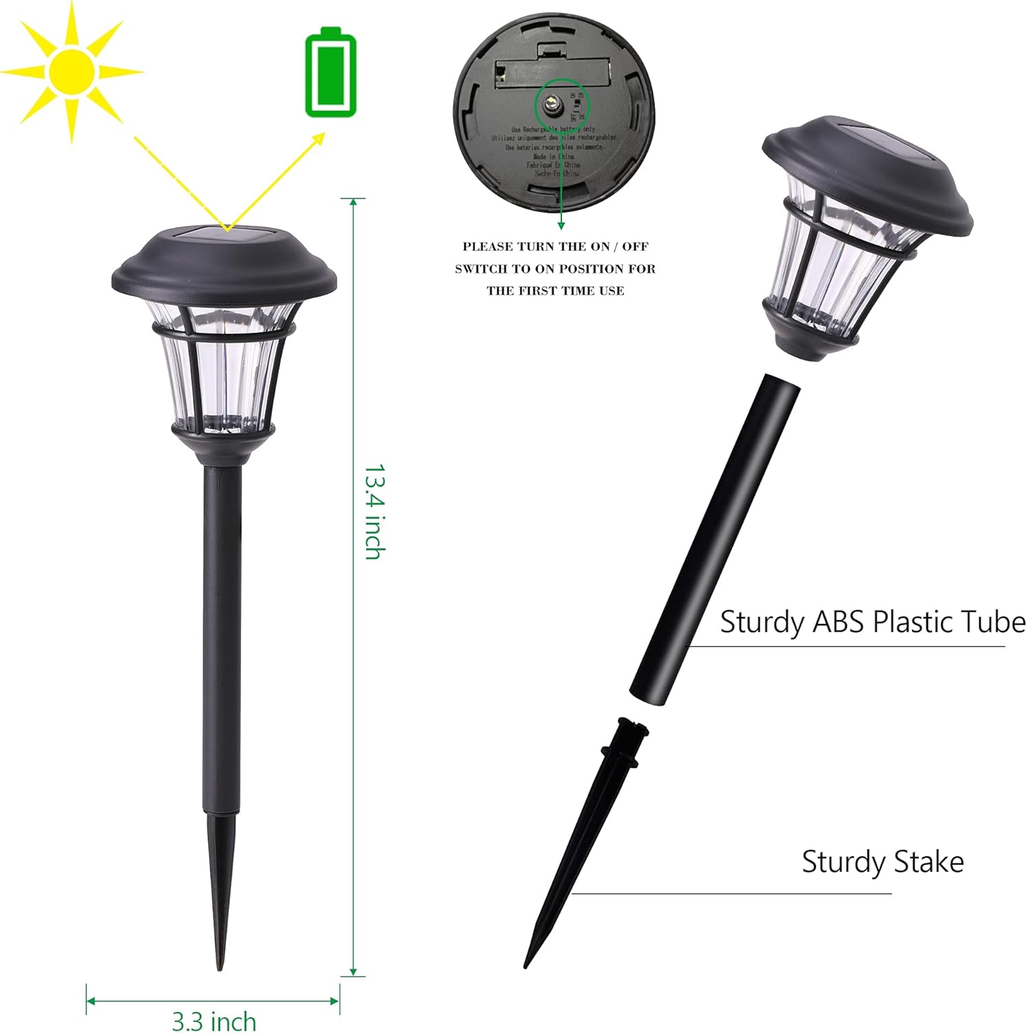 MAGGIFT 12 Pack Solar Pathway Lights Outdoor Solar Garden Lights for P
