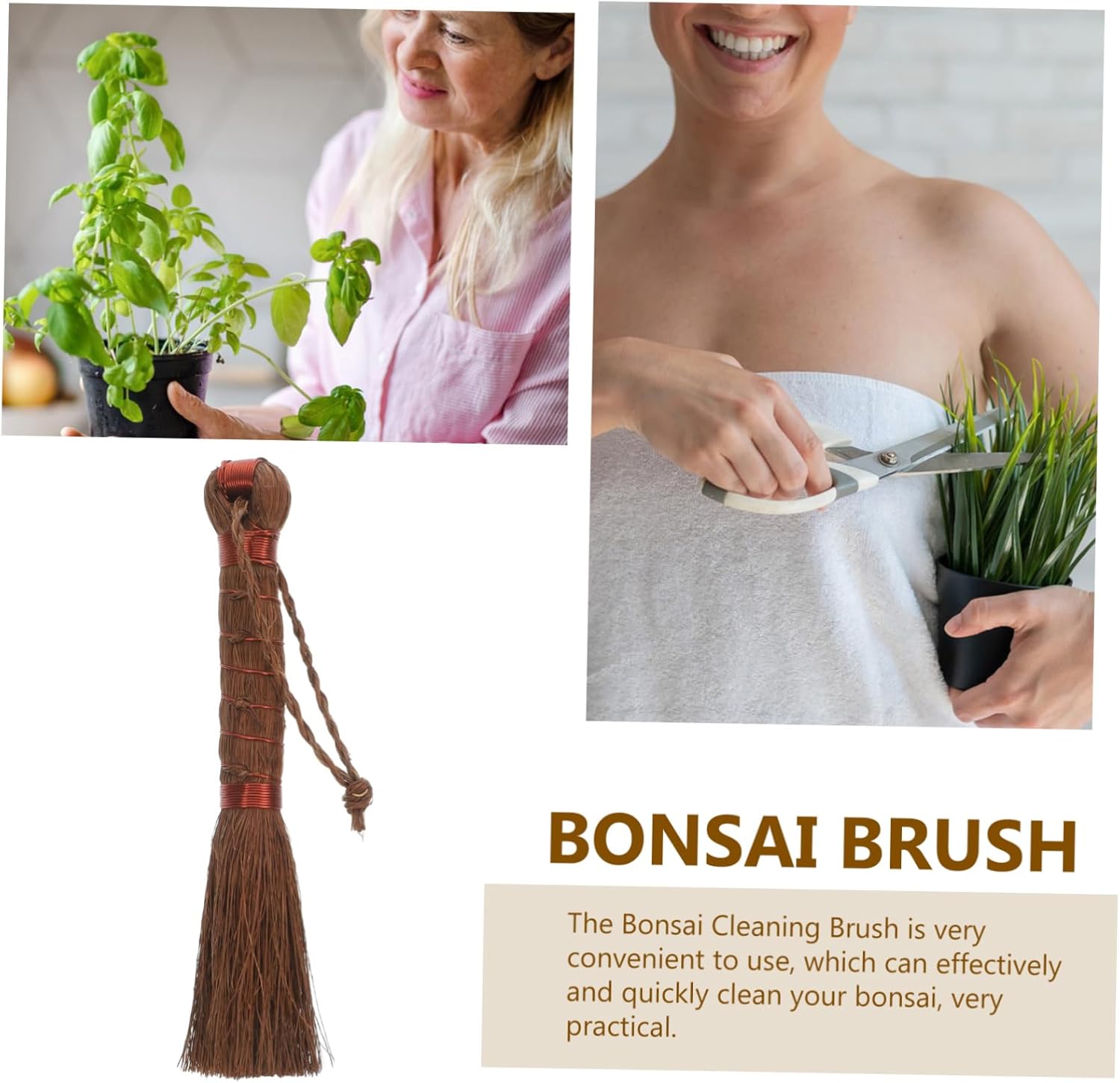 Milisten Gardening Brush Bonsai Cleaning Broom Palm Scrub Brush Multi-