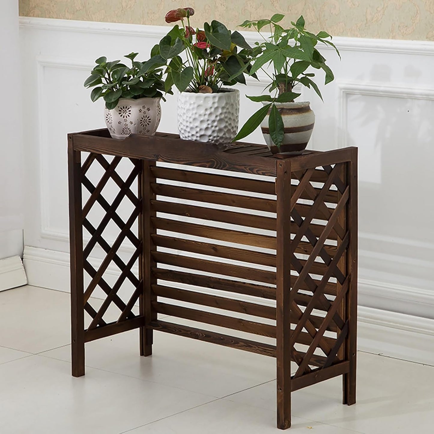 Air Conditioning Covers Outdoor,Flower Rack Shutters,Air Conditioning Cover For Outside Unit Solid Wood,Privacy Screen Anti-Corrosion Flower Stand,for Outside Units.