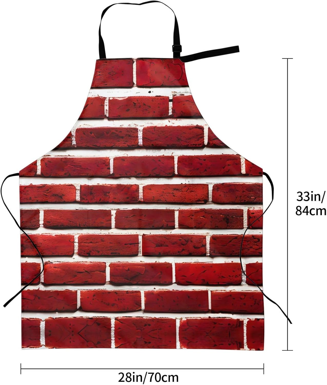 Brick Red Stone print Waterproof chef's apron with pocket apron for kitchen cooking baking barbecue and gardening