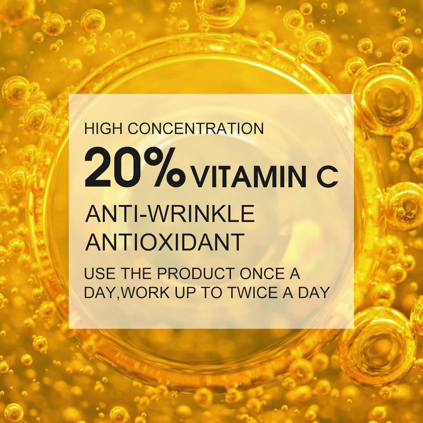 Premium 20% Vitamin C Serum For Face with Hyaluronic Acid, Retinol & A