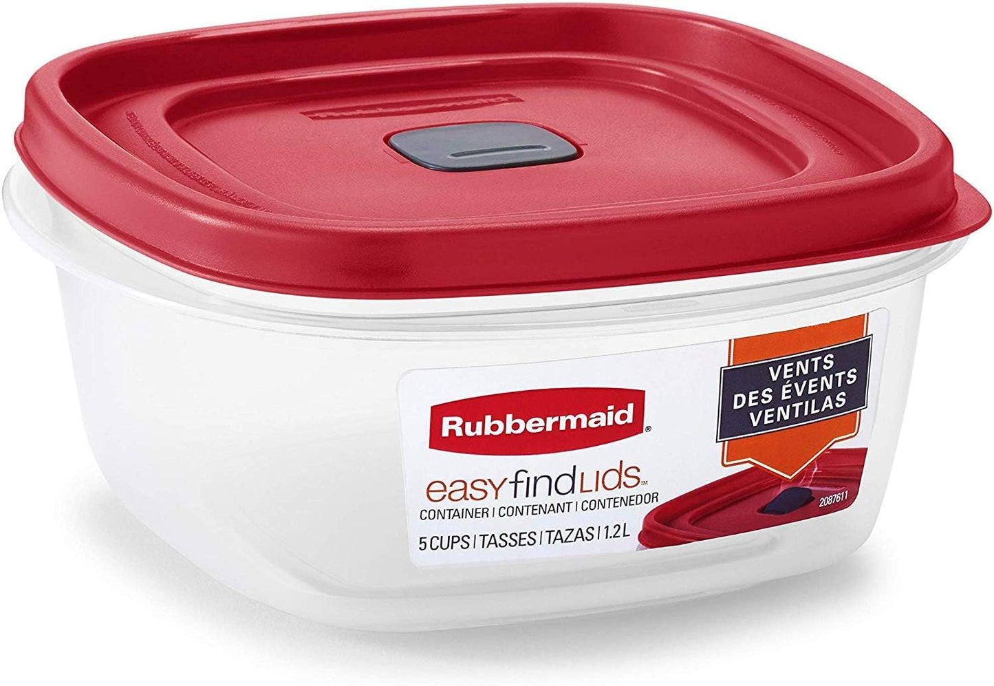 Rubbermaid Easy Find Lid Square 5-Cup Food Storage Container (Pack of 