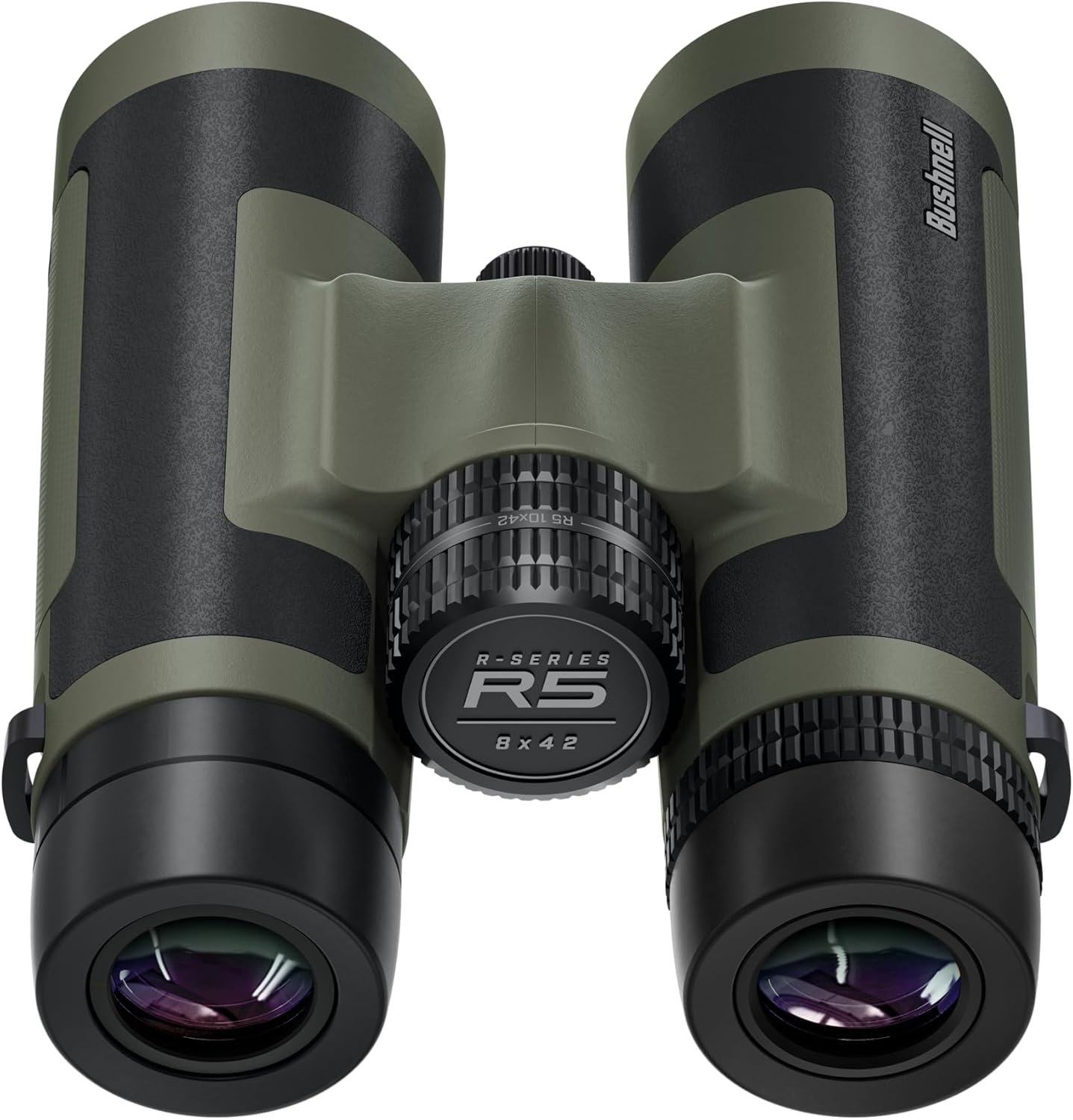 Bushnell R5 10x42 Binoculars - Waterproof, Dielectric Multi-Coated Optics with EXO Barrier Lens Protection for Long Range Viewing and Hunting, Includes Vault Lite Bino Chest Harness & Neck Strap