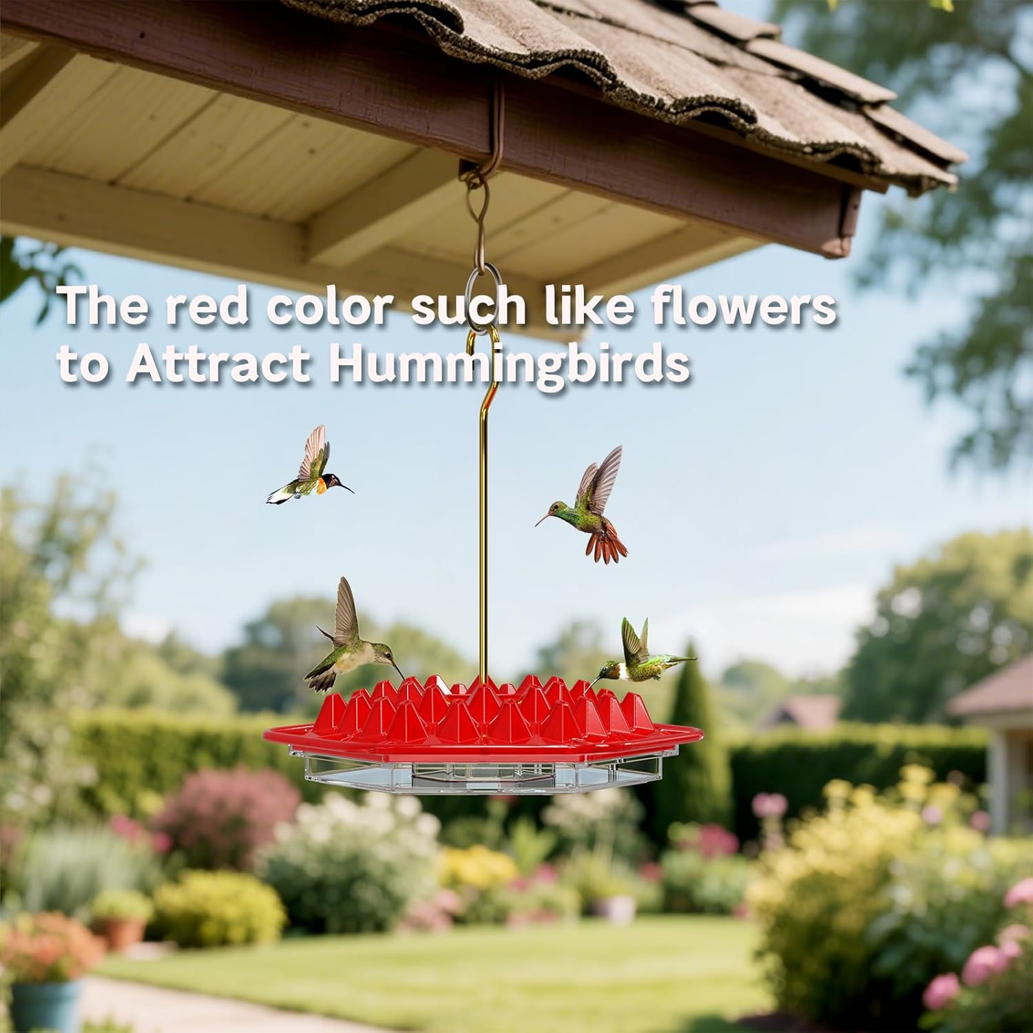 1-Pack 12oz Hummingbird Feeders for Outdoor – 30 Feeding Ports, Leak-P