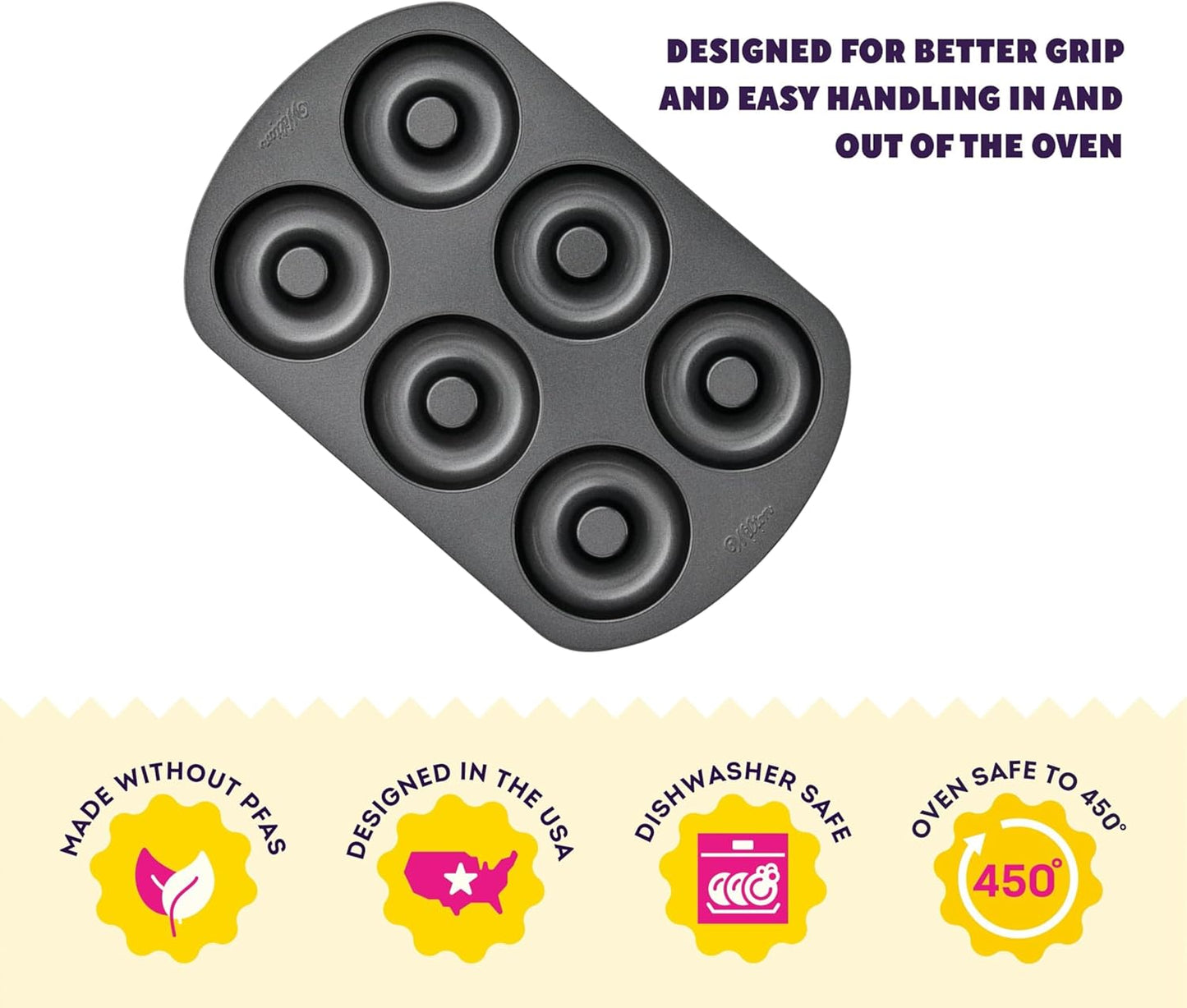 Wilton Gold Non-Stick 2 Piece Donut Pan Set, Cold-Rolled Steel Bakewar