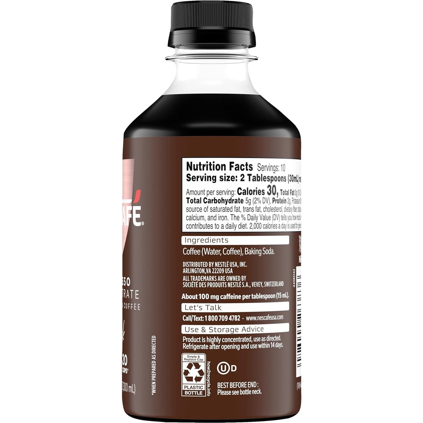 NESCAFÉ Espresso Concentrate Black, Instant Espresso Coffee Concentrate, Cold Brew Style, Iced Coffee Style Drinks, 10 fl oz