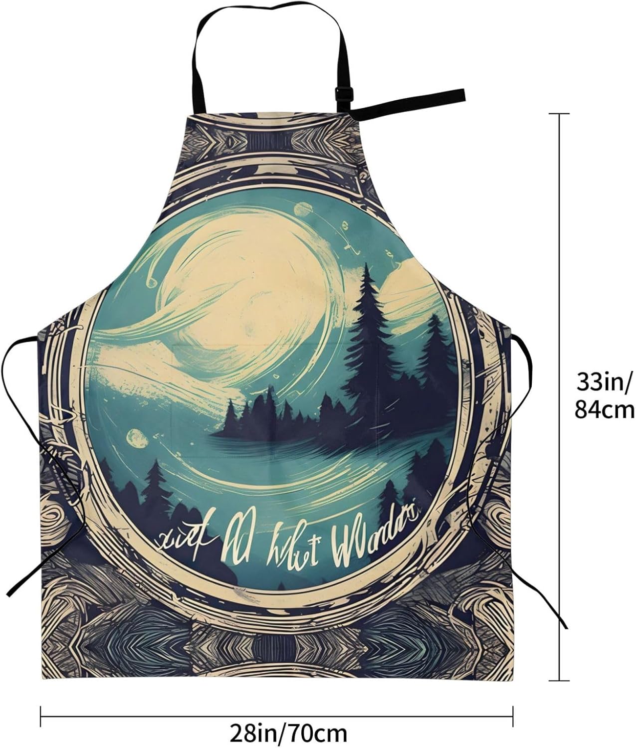 Not All Who Wander Are Lost 1 print Waterproof chef's apron with pocke
