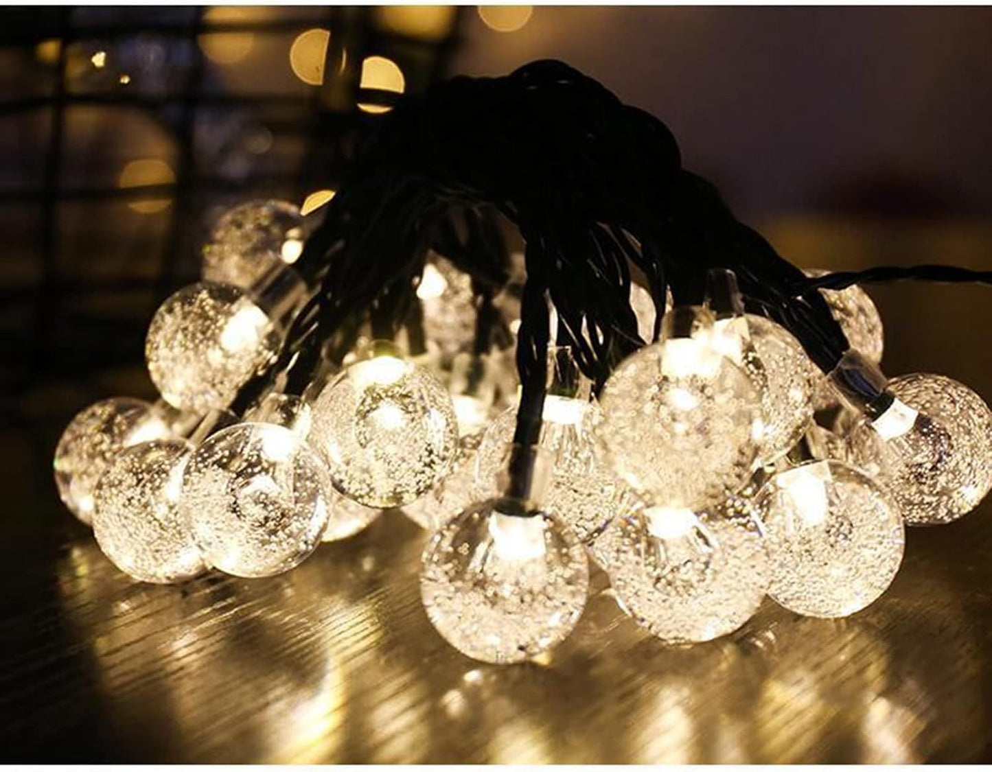 72Ft LED Crystal Ball Waterproof String Lights Solar Powered Fairy Lighting for Garden Home Patio Landscape Holiday Decorations,Solar String Lights Outdoor, Warm White Globe Solar Fairy Lights Outdoor