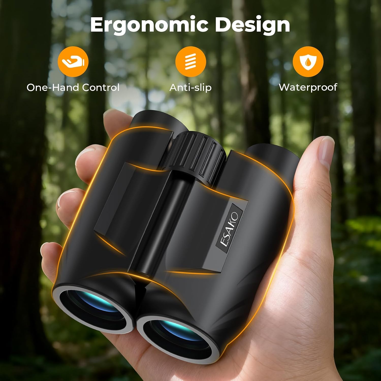 ESAKO 12x30 High Powered Binoculars for Adults & Kids, Compact Waterpr