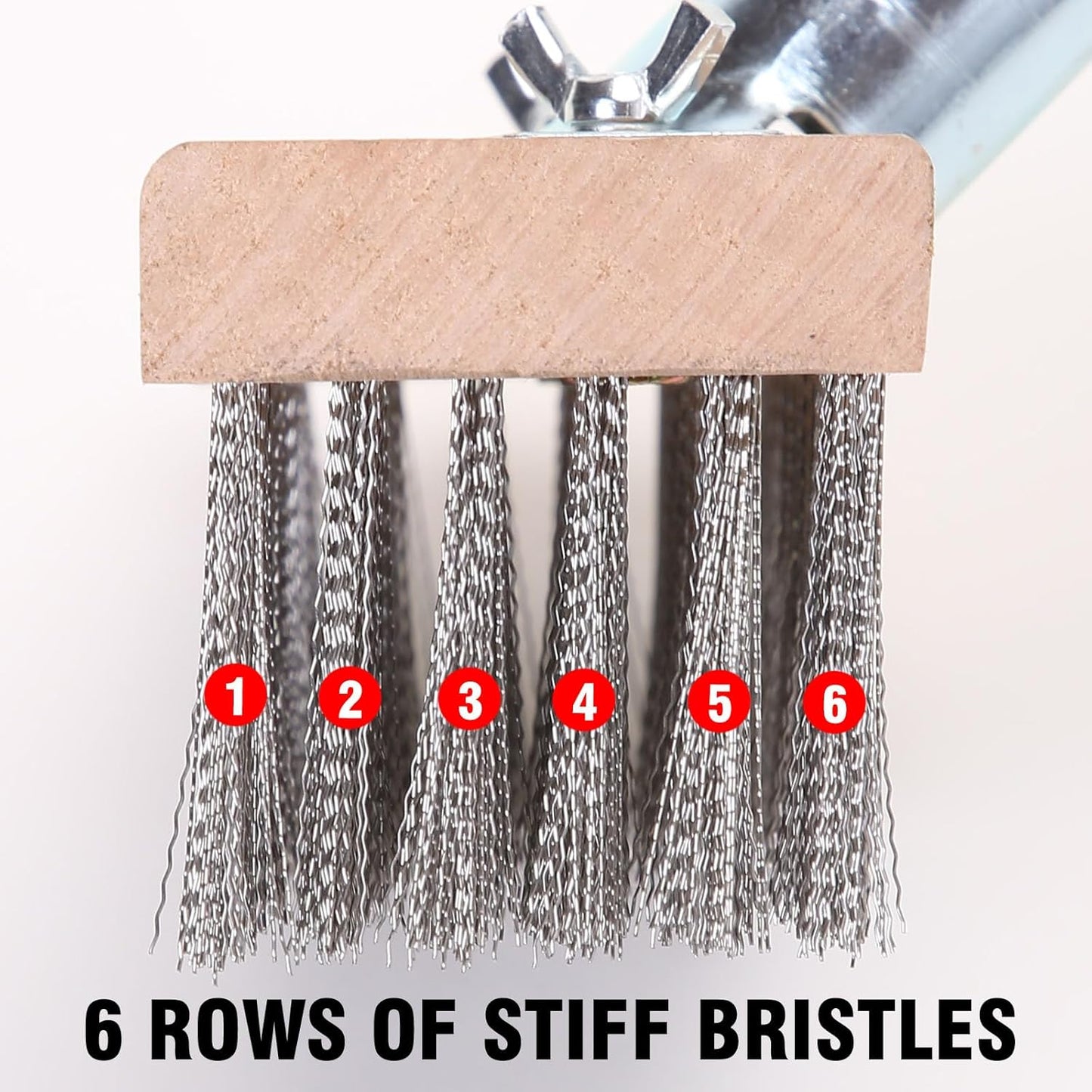 MAXMAN Stainless Steel Wire Scrub Brush with Long Handle, 63" Heavy Du