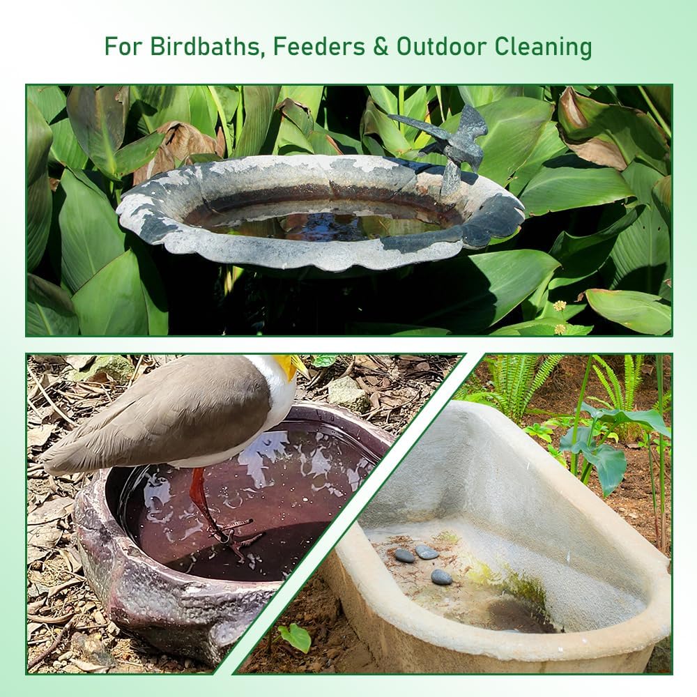 Bird Bath Cleaner Brush Set, 4 PCS Bird Bath Brush, Bird Bath Accessories for Birdbaths, Feeders & Outdoor Cleaning