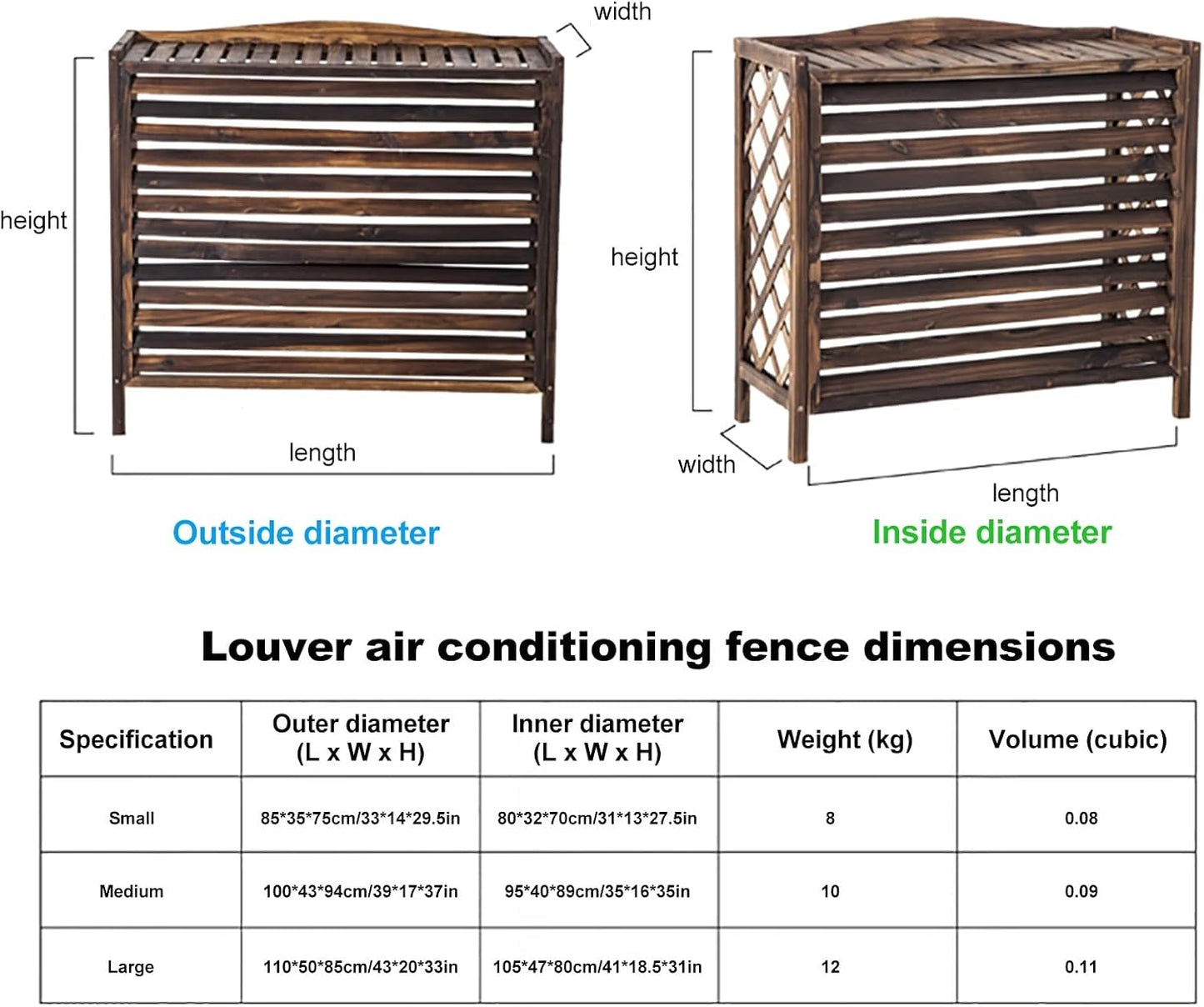 Solid Wood Air Conditioning Flower Stand, Waterproof Dustproof Air Conditioner Fence Screen, Plant Stand Air Conditioner Fence, Thickened Wooden Board Air Cond