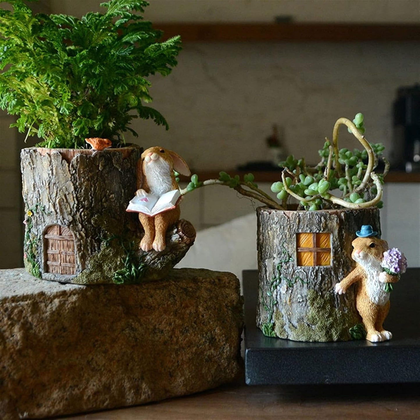 Desktop Decorations Creative Desktop Ornaments Cute Rabbit Flower Pots