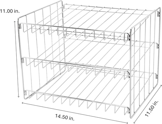 Kitchen Details 3 Tier Can Organizer | Chrome Steel Canned Food Storage Rack | Holds 36 Cans | Space-Saving Pantry & Cabinet Storage Solution | Easy Access to Canned Goods | Freestanding Design
